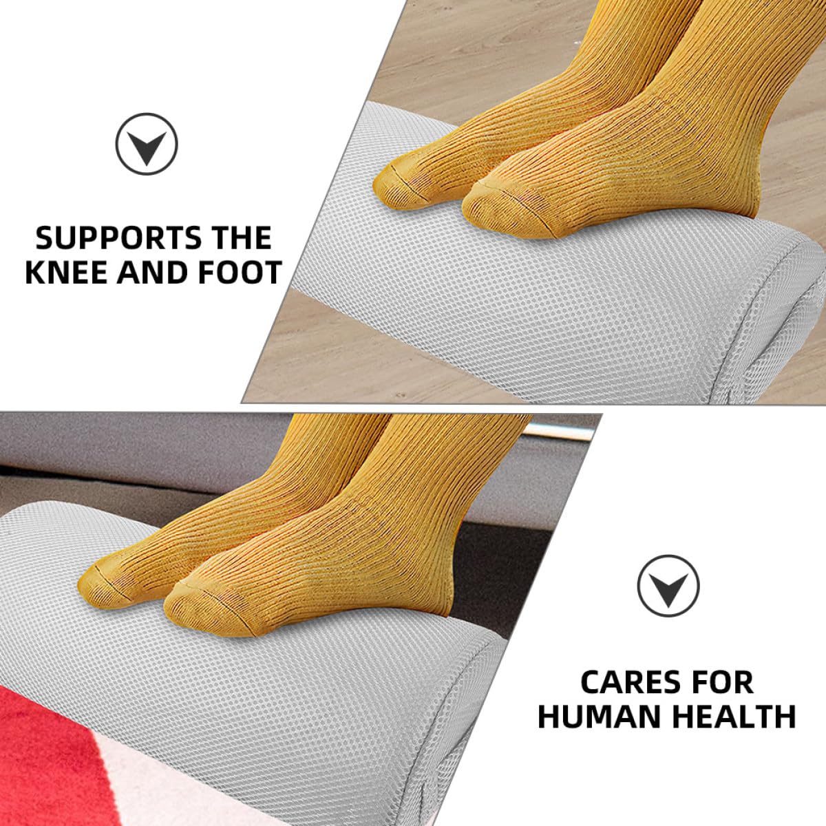 Operitacx 2pezzi Cuscino Poggiapiedi Ergonomico per Supporto Gambe in Poliestere e Spugna per Ufficio e Casa Design Confortevole e Alto Rimbalzo