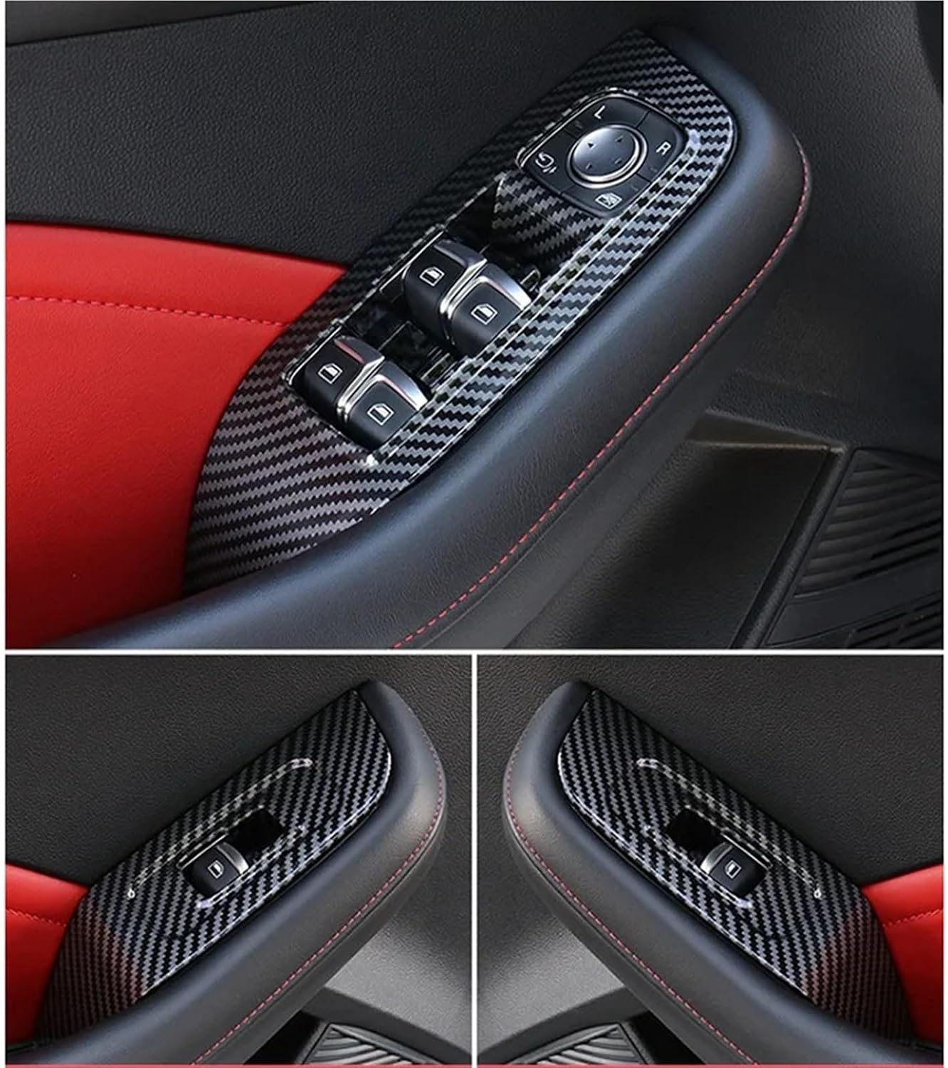 Car Door Window Glass Lift Switch Panel Button Cover Trim Frame Sticker Accessories Compatible With MG 6 MG6 2020 2021