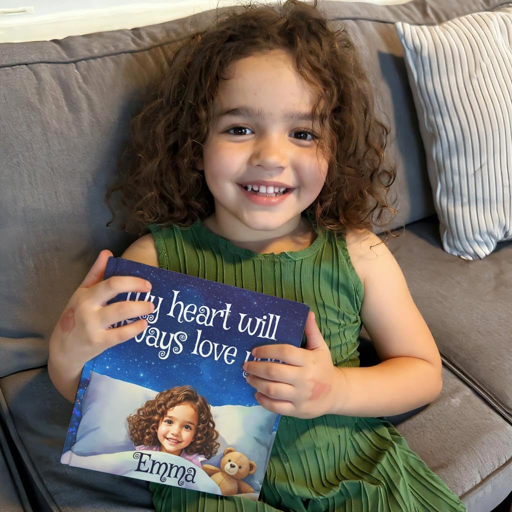 Personalized Children’s Story Book – Customized Name & Photo – My Heart Will Always Love You – Custom Kids Keepsake Gift – Bedtime Story Book for Toddlers, Boys & Girls
