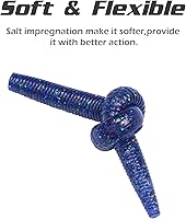 Vista 5 de Senko Worms Kit - Señuelos de pesca de plástico suave de 4"/5" con impregnación de sal para pesca de lubina