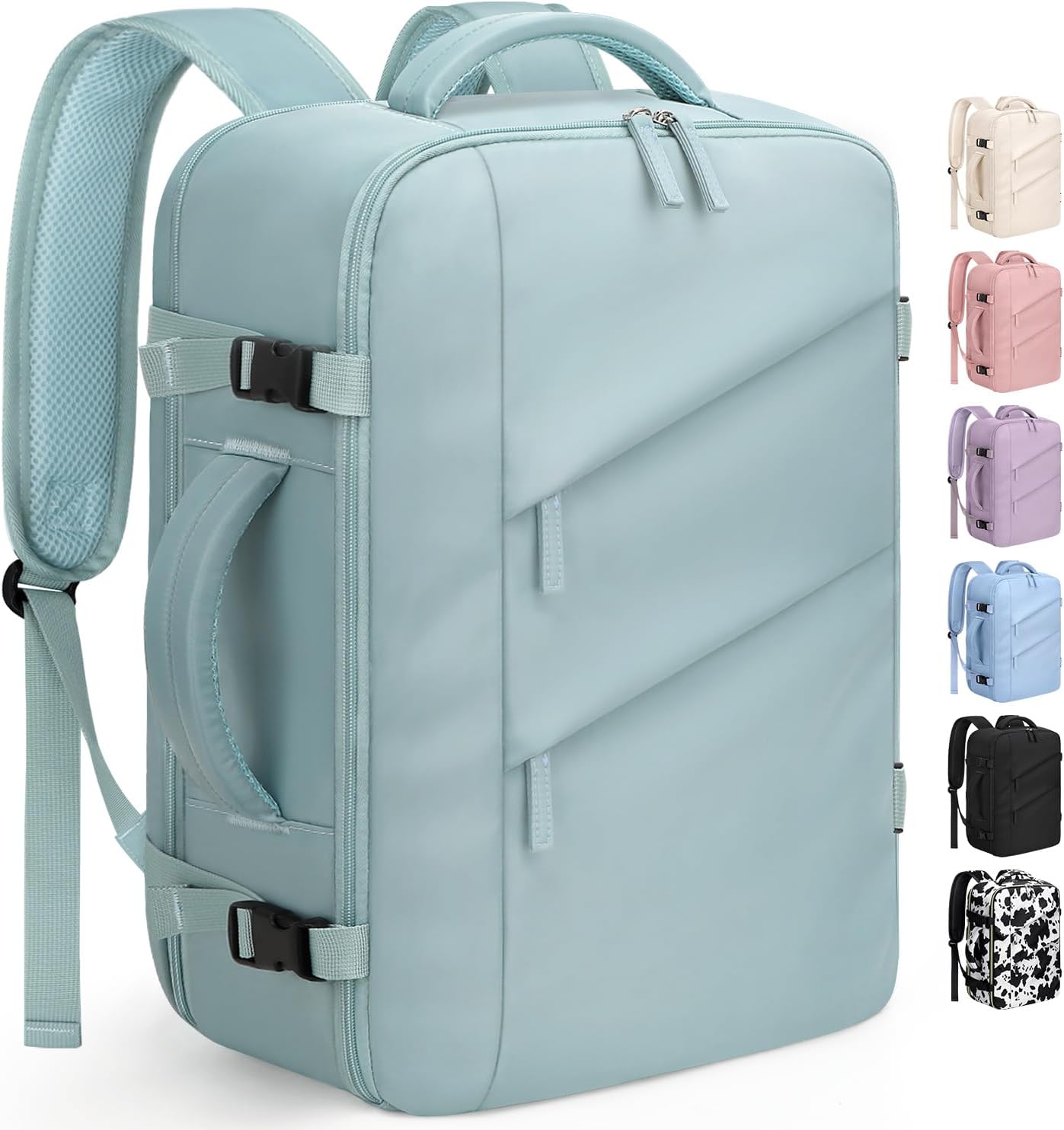 Capolo Travel Backpack for Women Men Waterproof Laptop Backpack Flight Approved Carry On Backpack Overnight Weekender Bag College Bookbag for Business, Work, Traveling Fits 17 ” Laptop,Lake Blue