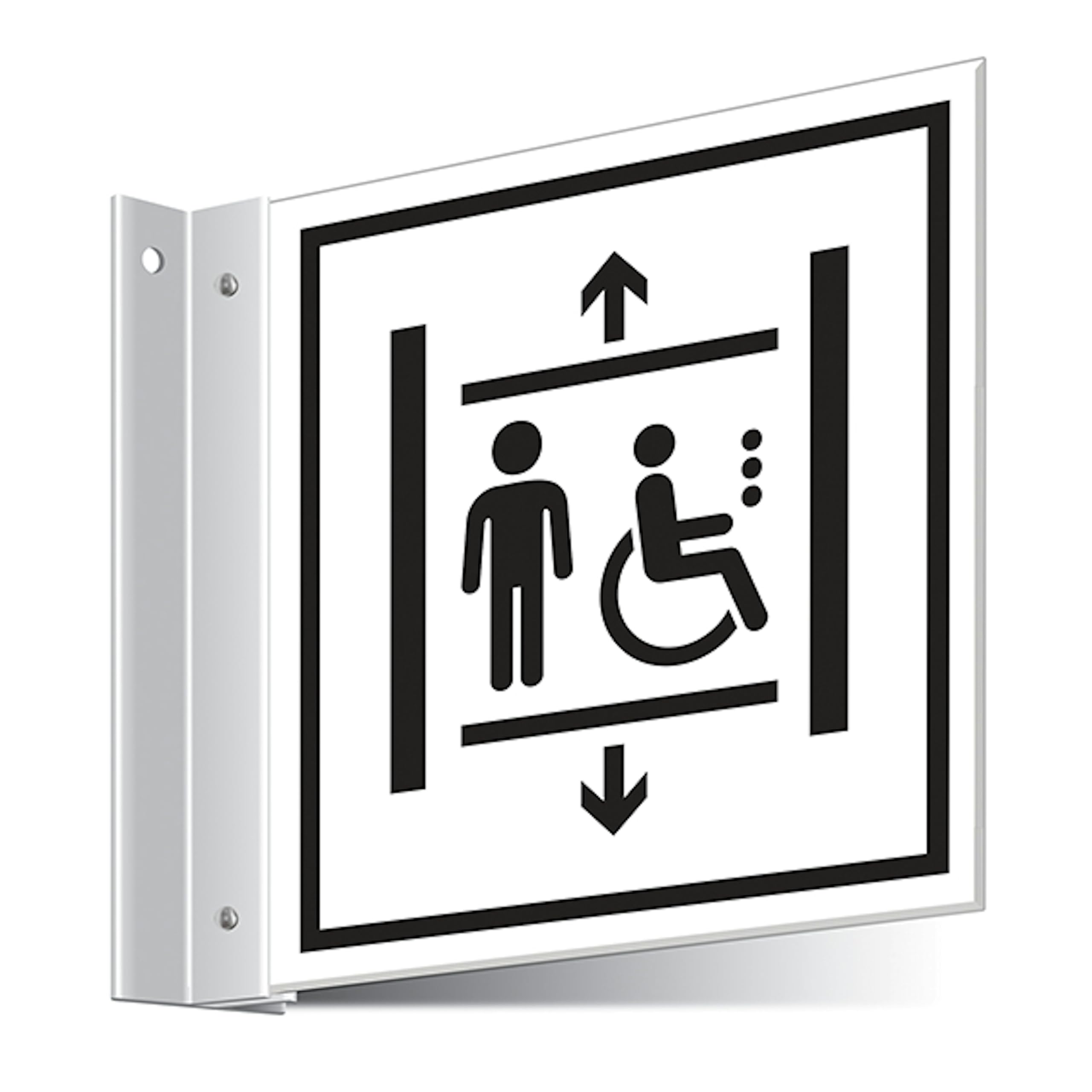 V Safety Accessible Lift Corridor Sign 150 x 150 mm - 3mm Indoor Palboard Safety Sign