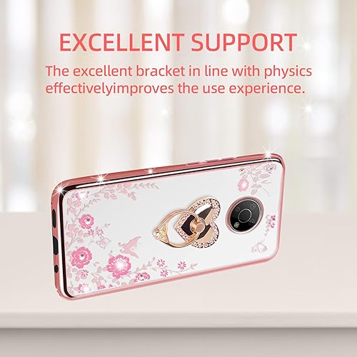 Miniatura 6 de KuDiNi Funda para Nokia G300, Nokia G300 5G para mujer, con purpurina, suave, mariposa, corazón, floral, transparente, funda protectora con función