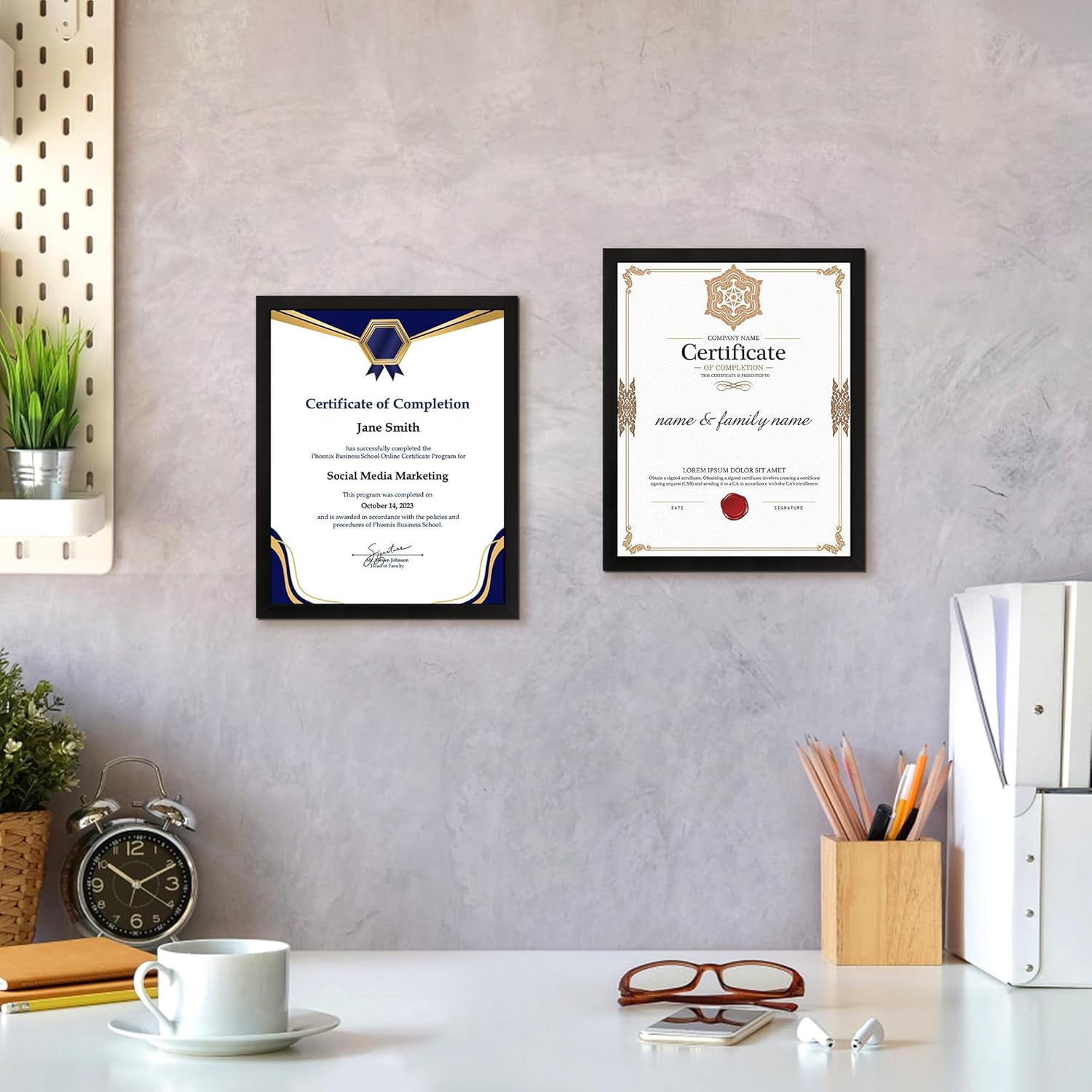 FIXSMITH 8.5x11 Diploma Frame, Black Picture Frame With Clear Plexiglass, 6 Pack Certificate for Wall Display, Document Frame, High School Diploma - Image 6