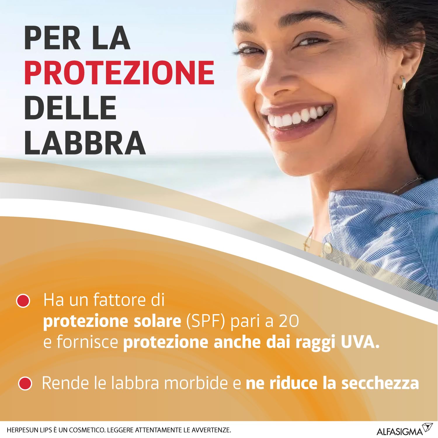 Herpesun Lips, Stick Labbra con Protezione solare SPF 20, 5 ml