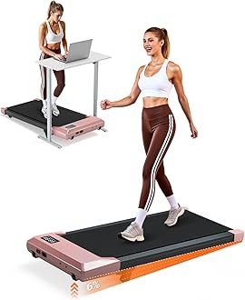 DeerRun Under Desk Walking Pad Treadmill with 6% Manual Incline, 0.6-3.8 MPH Walking Speed, 2.5 HP, 300 lb Capacity, App & Remote Control, for Home Office & Small Spaces