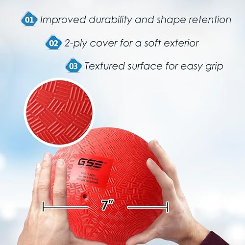 Miniatura 2 de GSE Games & Sports Expert Pelotas inflables para parque infantil, kickball, pelota de Dodge con rebote, balonmano. Ideal para 4 juegos de pelota