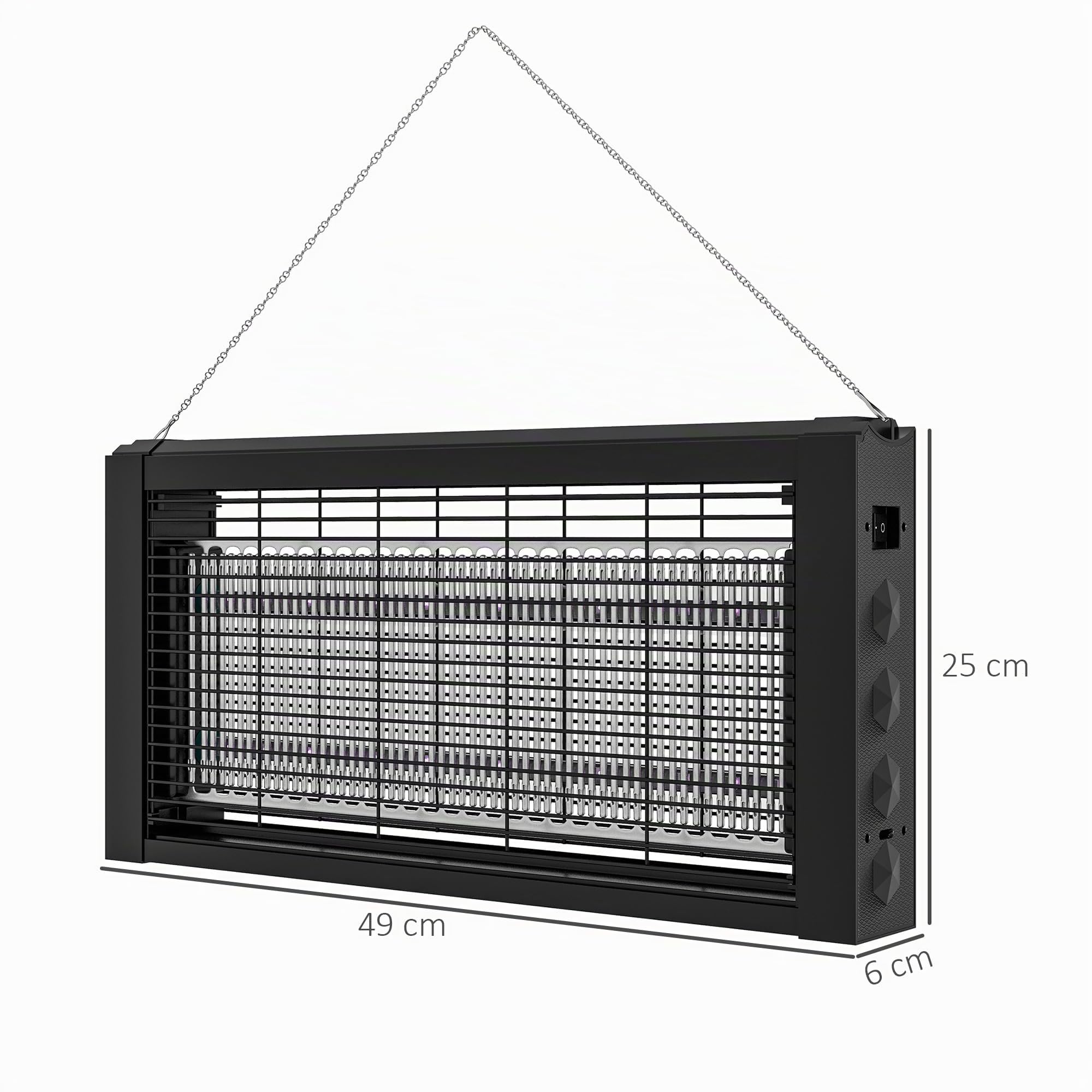 HOMCOM Lampe LED Anti Insectes Puissant 8W, Anti Moustique Efficace pour intérieur, pièce jusqu'à 60m², à Poser ou à Suspendre