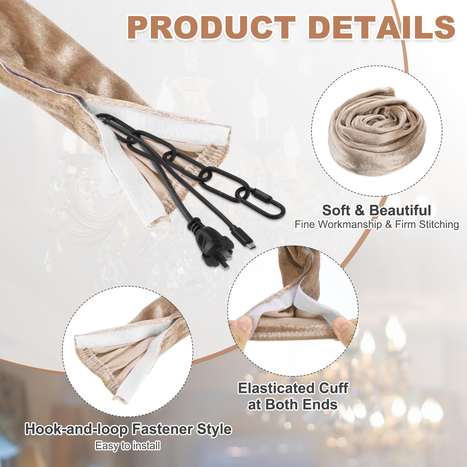 PATIKIL 5.9ft Chandelier Chain Cord Cover - Image 3