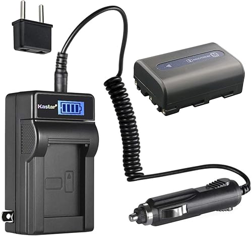 Kastar Paquete de 1 batería NP-FM50 y cargador de CA LCD compatible con Sony CCD-TRV250 CCD-TRV308 CCD-TRV318 CCD-TRV328 CCD-TRV338 CCD-TRV350