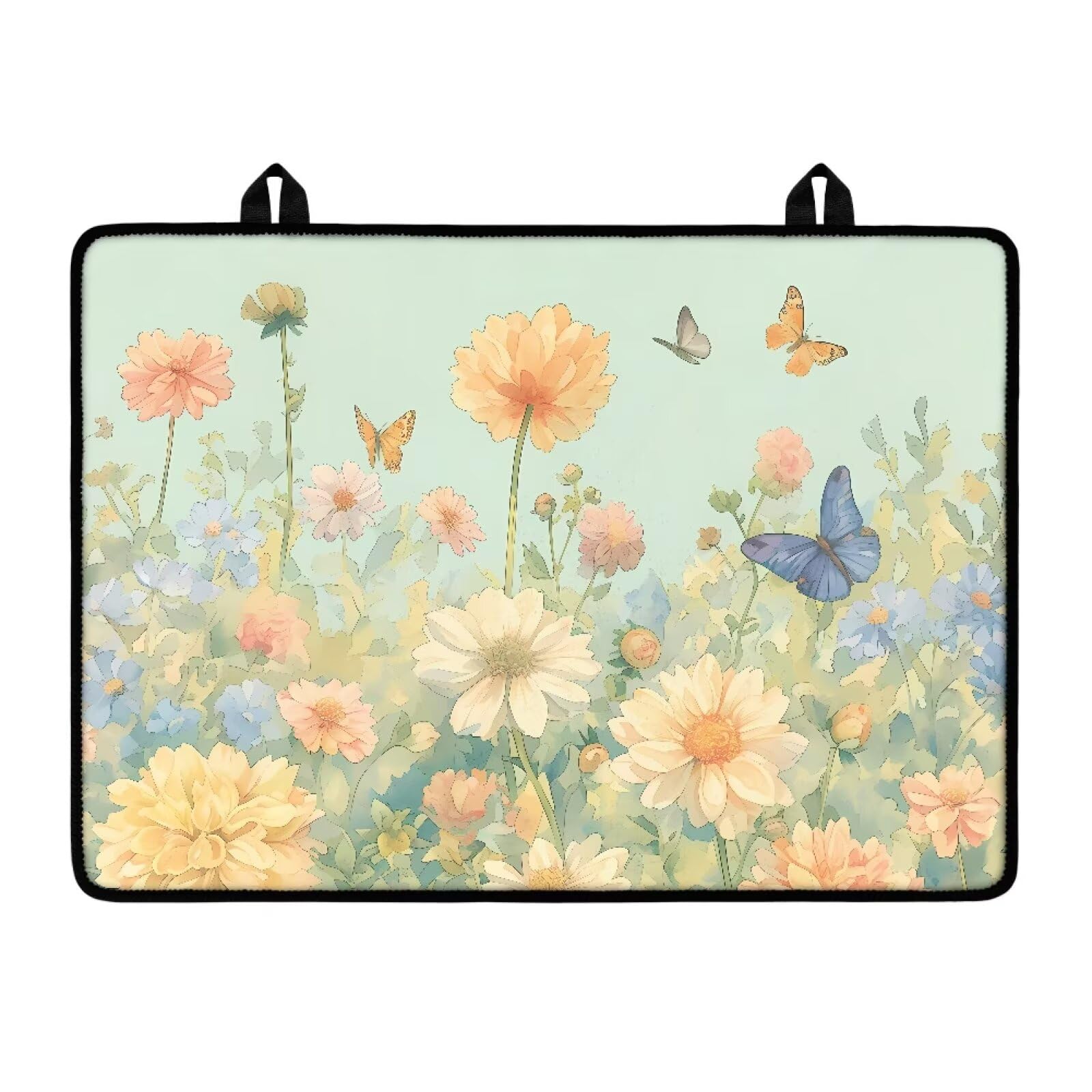 Daisy Floral Butterfly Gas Burners Top Covers Non-slip Extra Large Stove Top Cover for Electric Waterproof Rubber Base Surface Heart Resistant Oven Cover Mat 30x21 Inch Easy to Storage