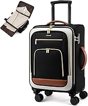LOVEVOOK Carry on Luggage 22x14x9 Airline Approved, 22 Inch Large Rolling Suitcase, Spinner Wheels & TSA Lock, 49L Softside Lightweight Underseat Carryon Luggage for Women Men Travel