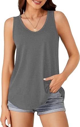 Zeagoo Womens 2026 Tank Tops Casual Crewneck Sleeveless T Shirts Loose - View #10
