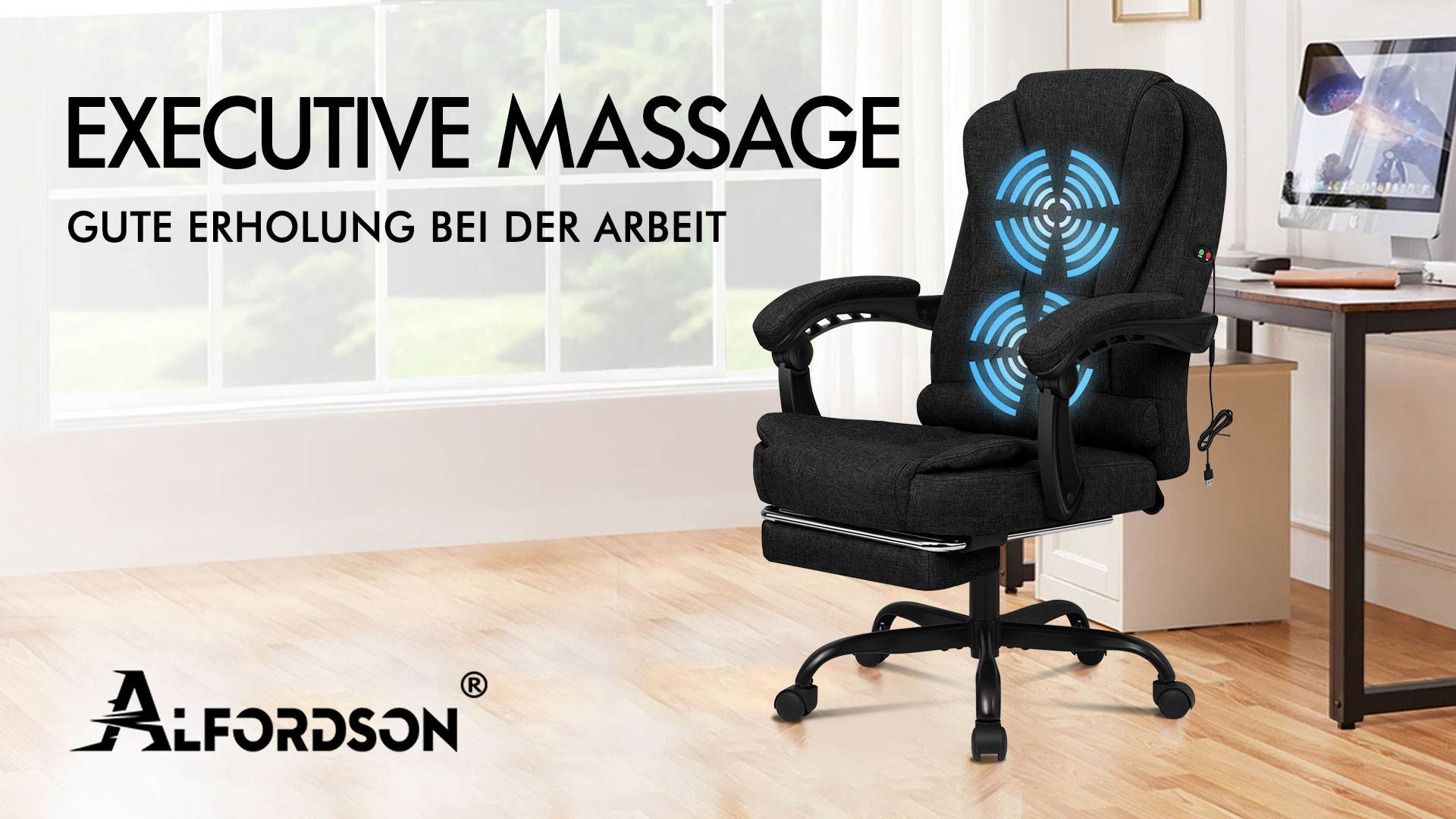 ALFORDSON Bürostuhl Mit Massage - Ergonomischer Gaming & Office Drehstuhl