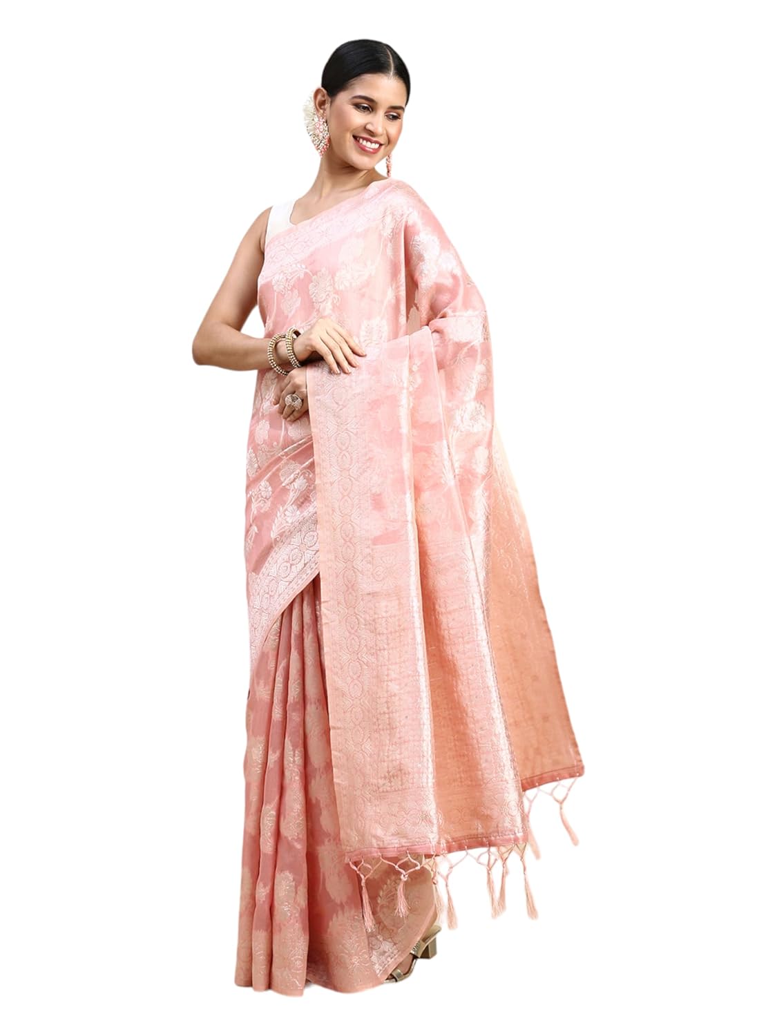MOHEY Women's Art Silk Zari Weave Floral Patterned Saree - Review, Price and Buying Guide