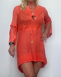 Strandkleid Damen Mit Häkelspitzen - Luftig Leicht, V-Ausschnitt | Bademode & Sommerkleid