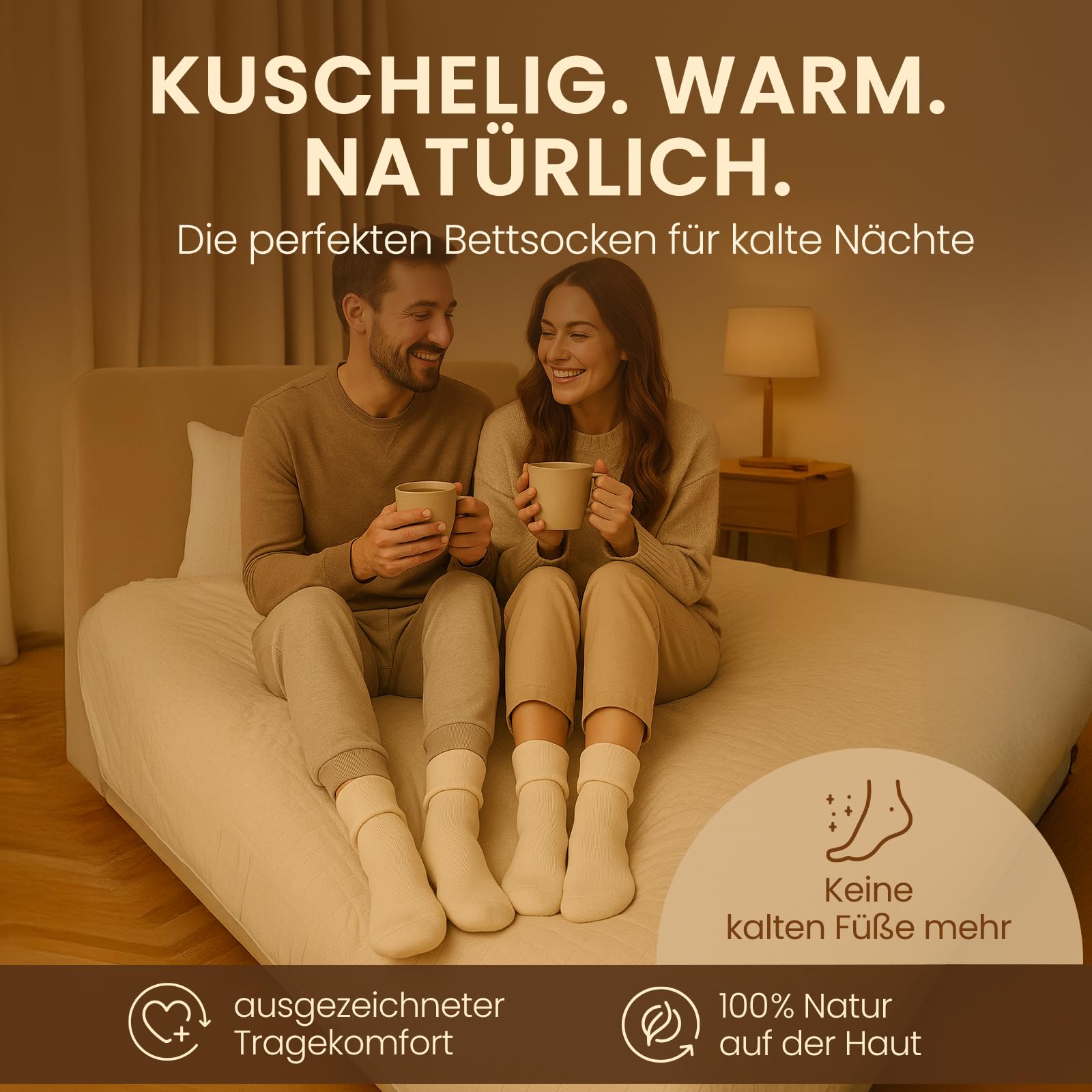 Chaussettes de lit douillettes unisexes - Chaussettes de sommeil moelleuses et sans couture pour homme et femme - Chaussettes de nuit chaudes pour le bien-être et le yoga - Vendues par paire