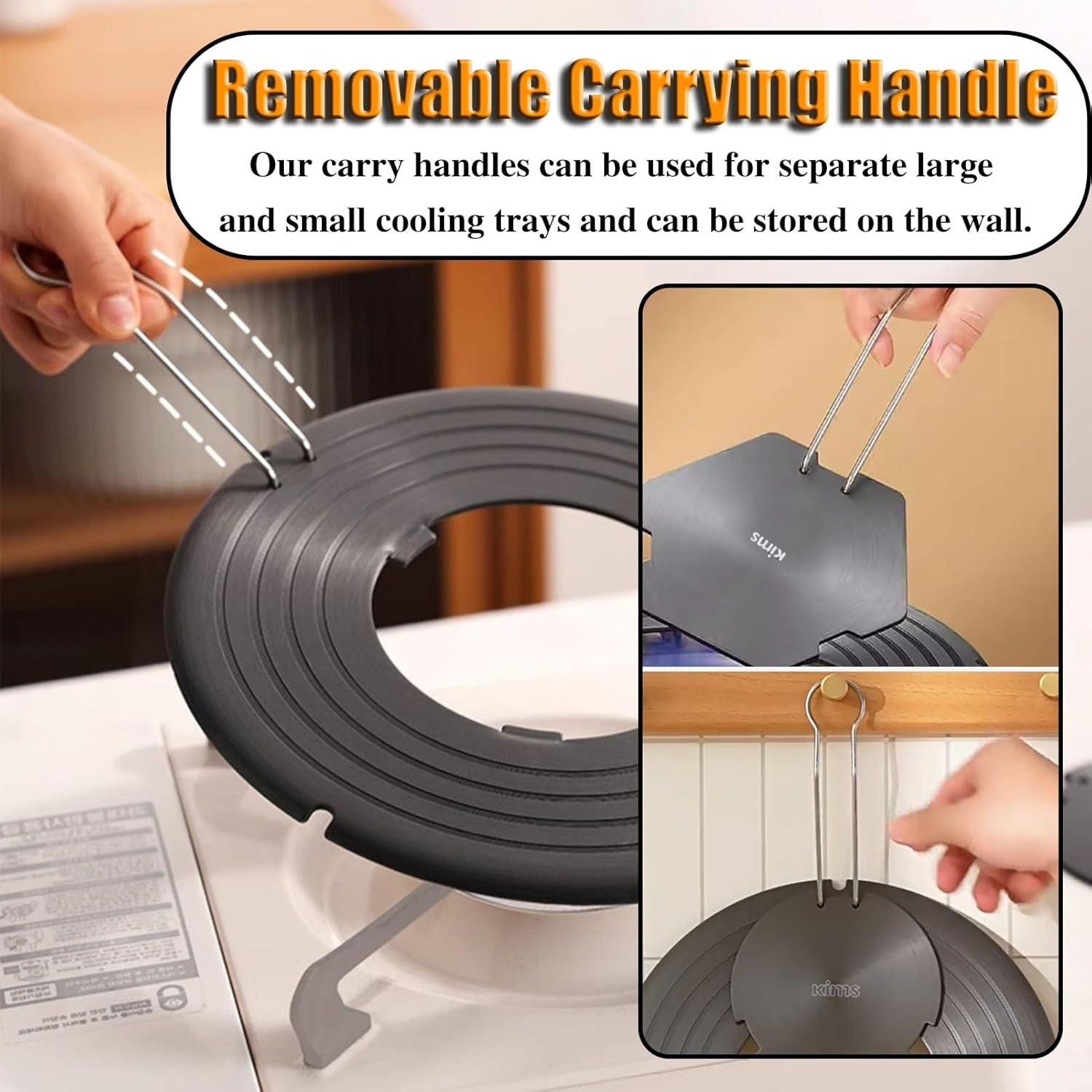 Heat Diffuser for Gas Stove Simmer Ring Stovetop Heat Diffuser for Gas Stoves BBQ, Electric Stove Flame Diffuser for Gas Range Cookware, Frozen Meat Defrosting Round Tray (Color : Rounded 1)