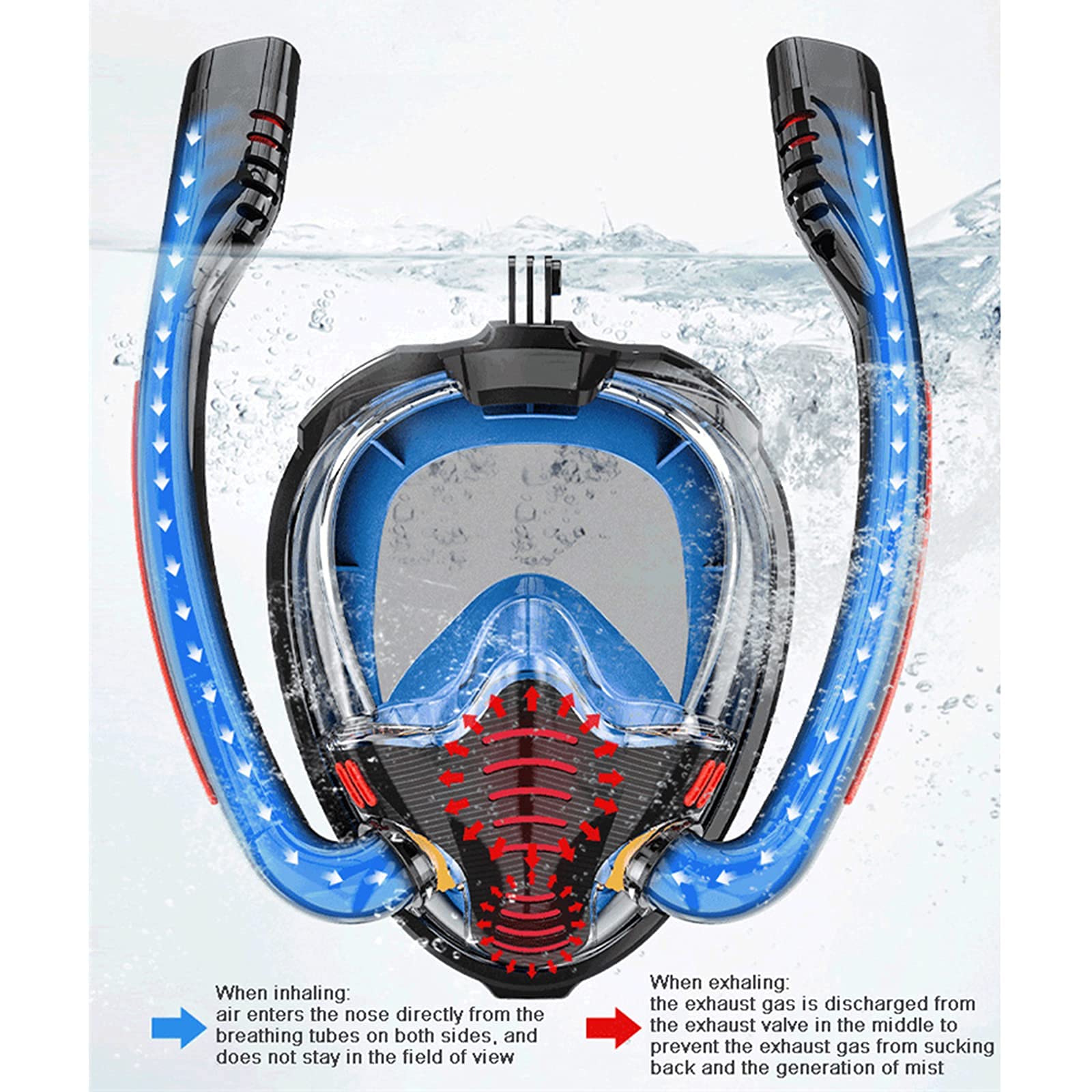 máscara de Buceo, Equipo de Snorkel, máscara Buceo, , Submarino, antivaho, máscaras respiratorias faciales Completas, seguras, Impermeables