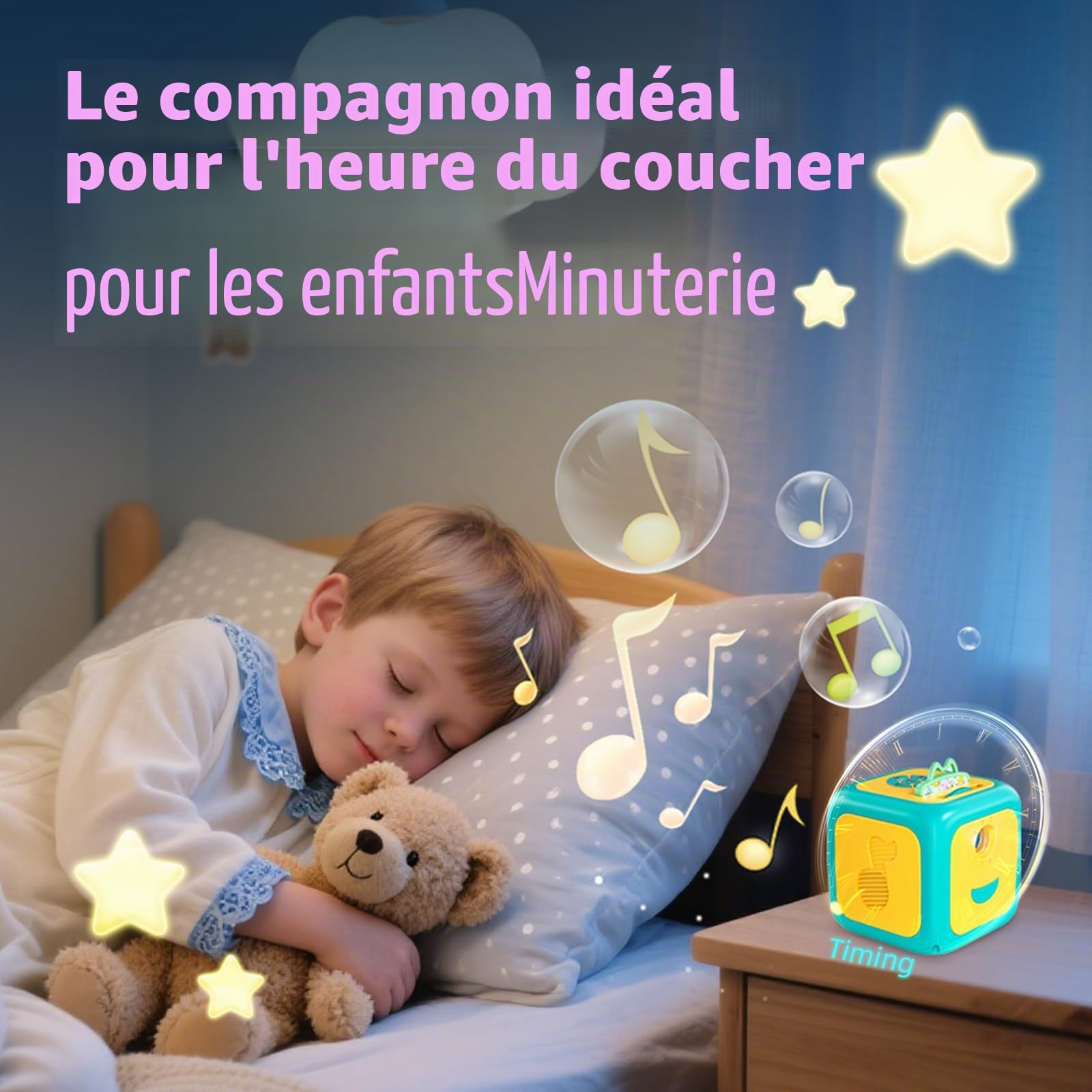 Projecteur d'histoire pour enfants avec musique et veilleuse – Machine de rêve de livre d'histoires avec 5 histoires, berceuses apaisantes, jouet éducatif pour filles et garçons à partir de 3