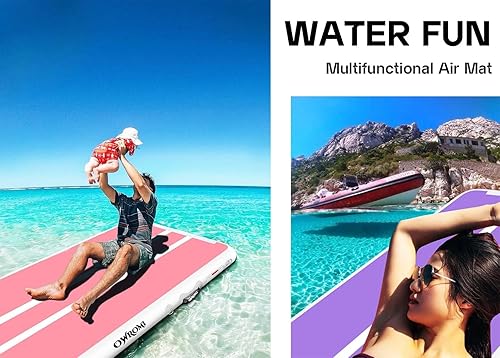 Miniatura 8 de OWROMI Colchoneta inflable de gimnasia con 48 pulgadas de grosor, tapete inflable para entrenamiento en el hogar, animadoras, yoga, ejercicios