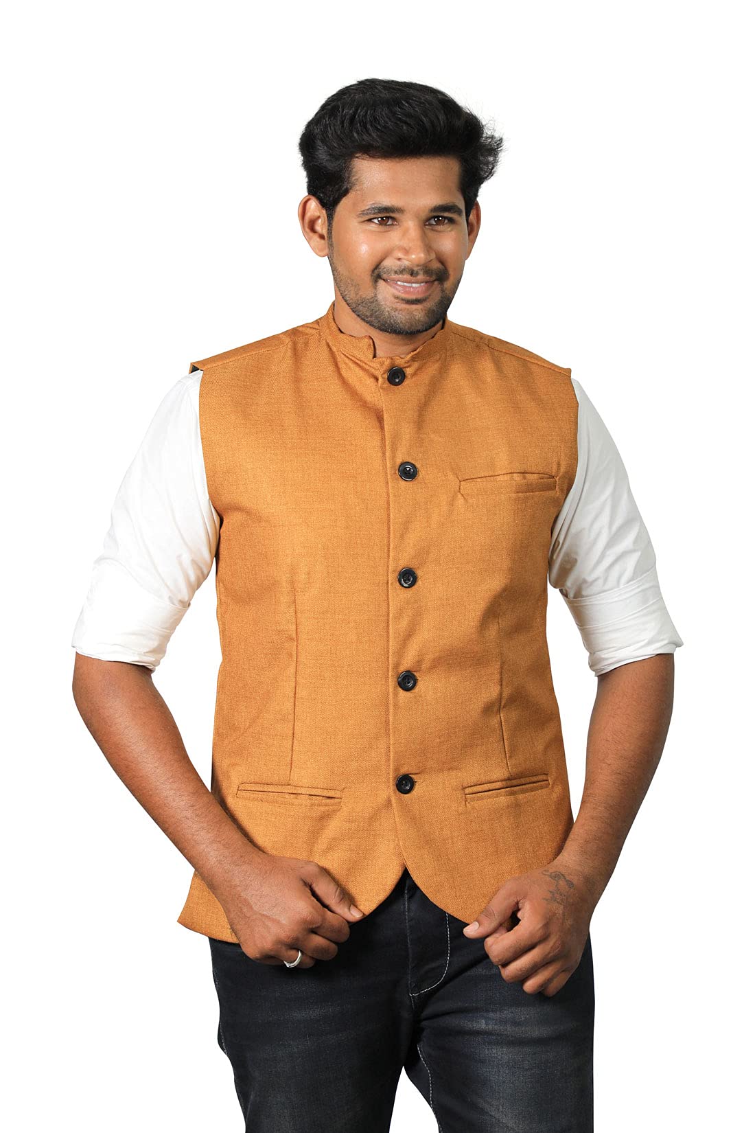prakasam cotton Men's Cotton Blend Nehru Jacket( Sleeveless wait coat)- Colour :-picture-19