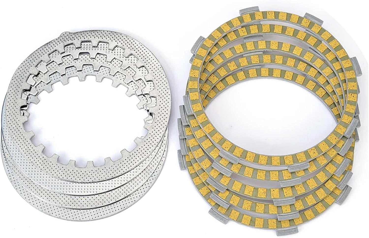 Clutch Disc Steel Plate Friction Plate Compatible with Yamaha XT125R XT125X XTZ125 K/K XYZ125 YBR125 E K ED 598-16321-01 5 5RM-E6324-00 4