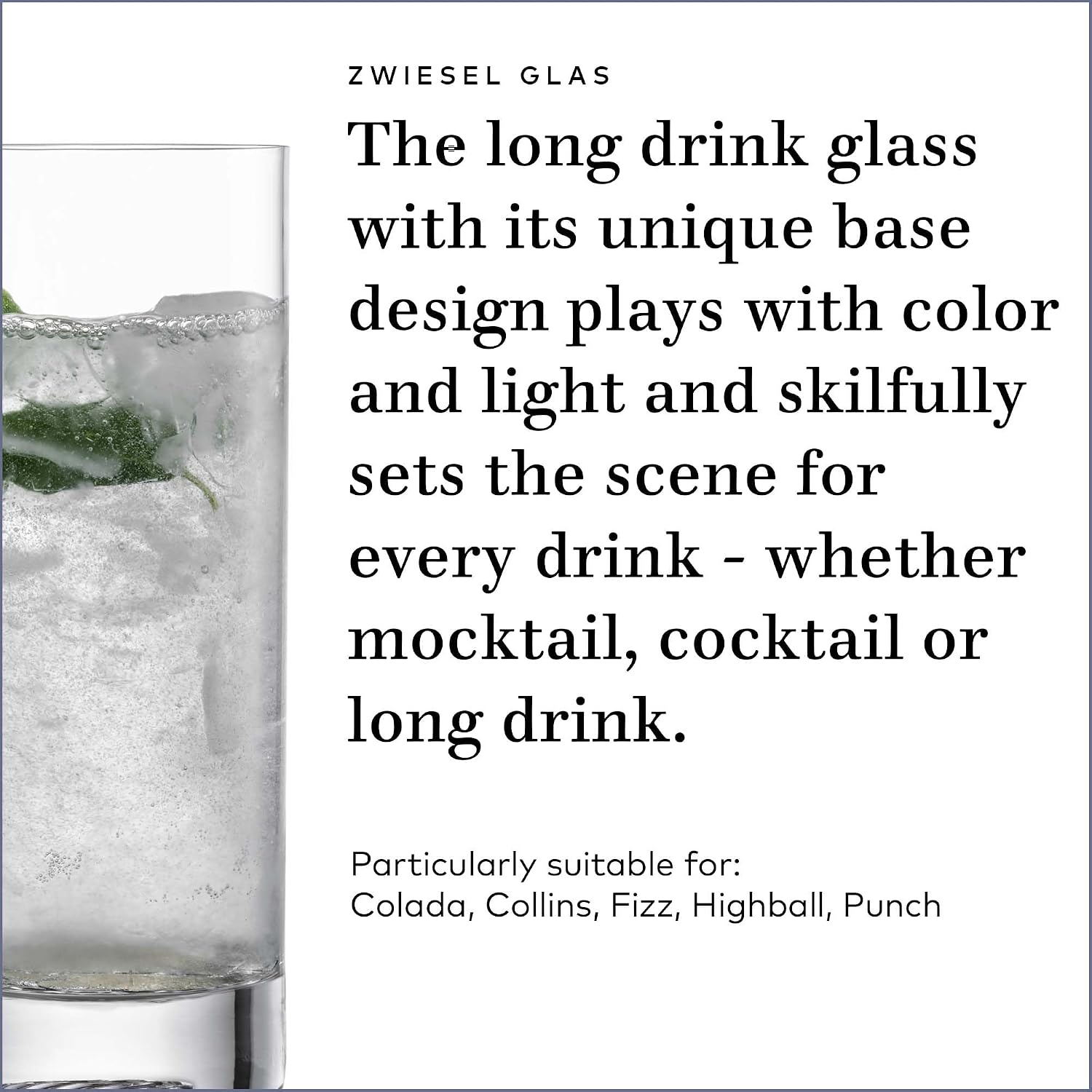ZWIESEL GLAS Echo Longdrink Glasses(Set of 4), Bar Glasses for Longdrinks, Dishwasher-Safe Machine-Made Tritan Crystal Glasses, Made in Germany (16 Ounce)