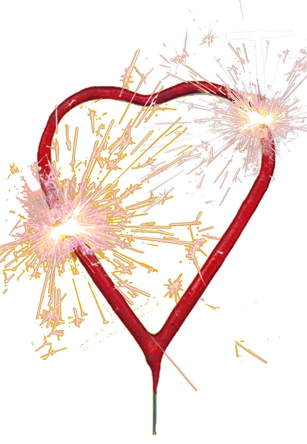 100 pz Candeline scintille a forma di cuore bastoncino luminoso pirotecnico stelline (categoria k1) festa