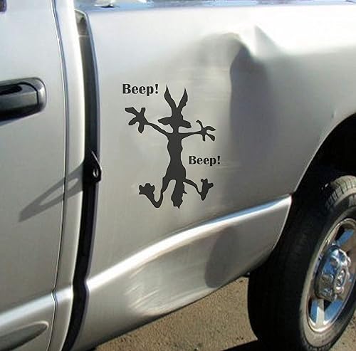 Miniatura 2 de Dent Fix - Calcomanía de vinilo divertida para regalo, idea de regalo de Wile E Coyote Beep Beep Beep Hitting Pegatina de pared para autos,