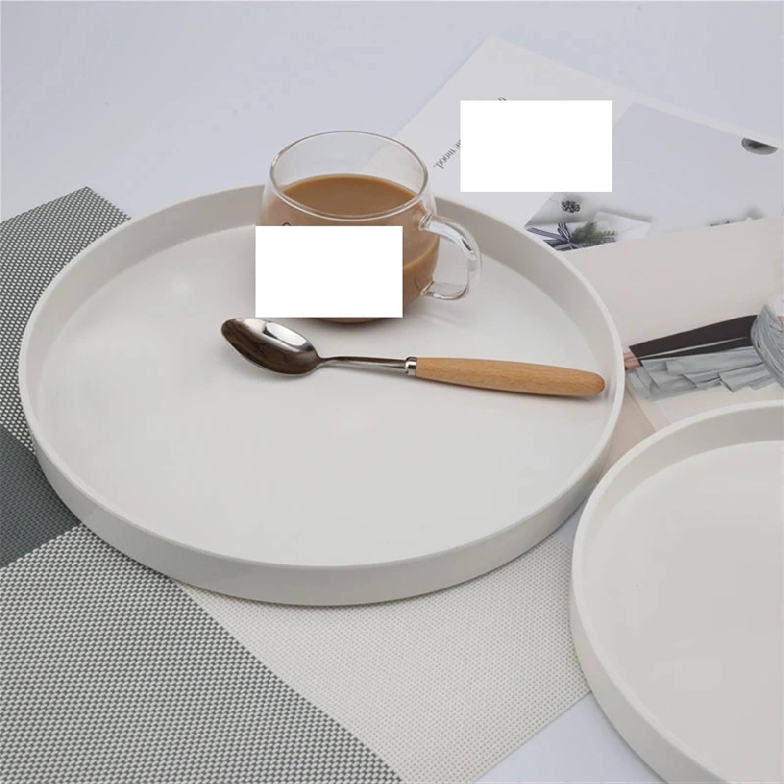 Bandeja para Mesa De Centro Bandeja Redonda for Guardar Joyas, for Sala de Estar, Cocina, decoración del hogar, bandejas for cosméticos y artículos Diversos(White M(30cm))