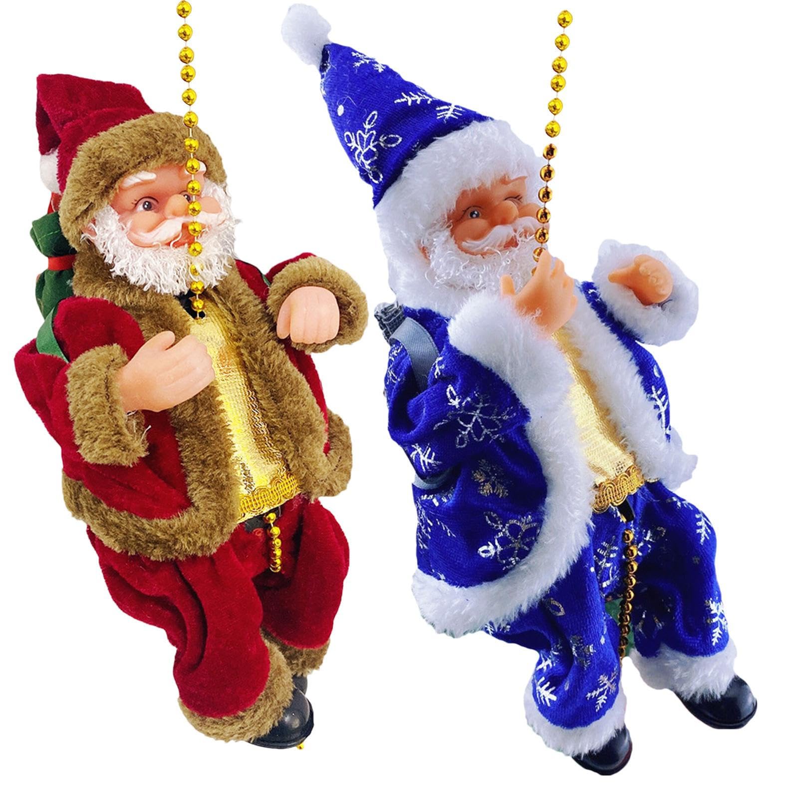 Père Noël électrique grimpant pour animer un sapin triste sans câble visible