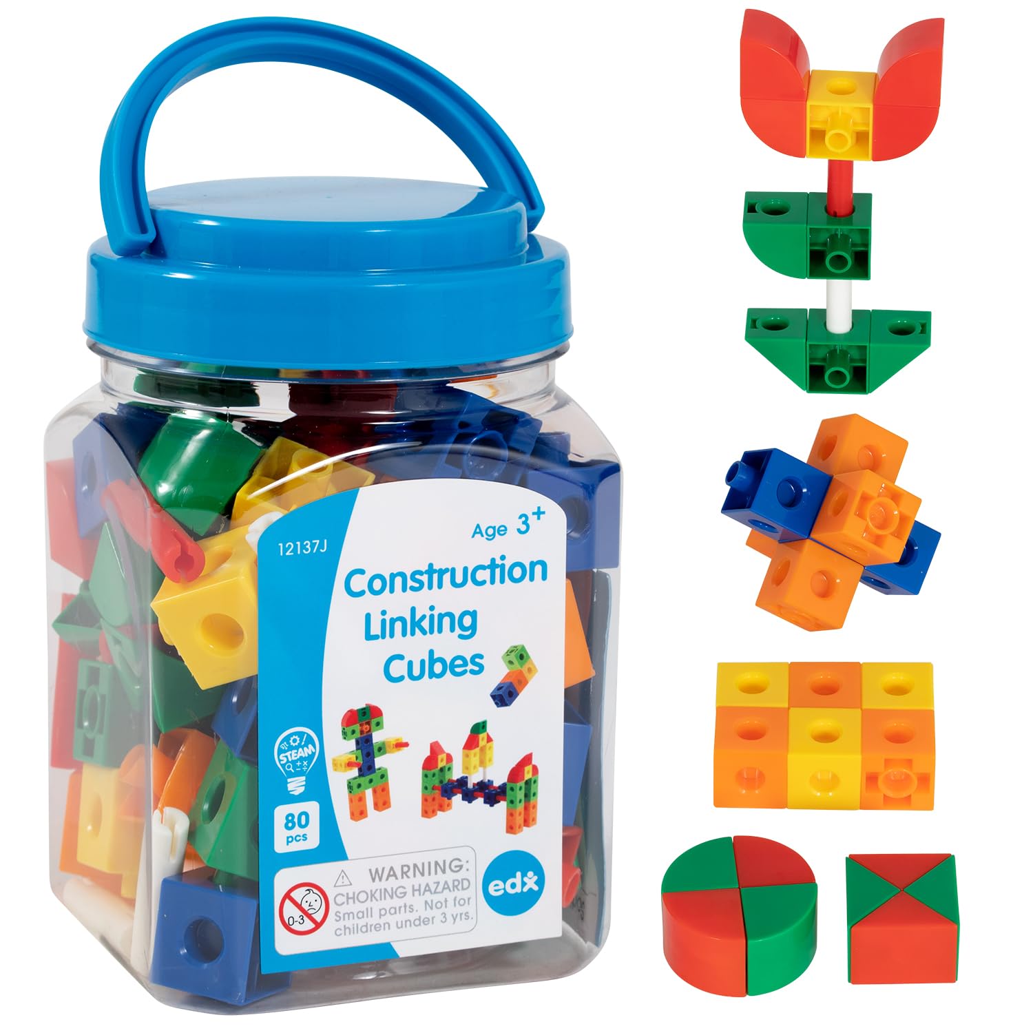 edxeducation Edx Linking Cubes, Multi-Colour, 11ENC07588
