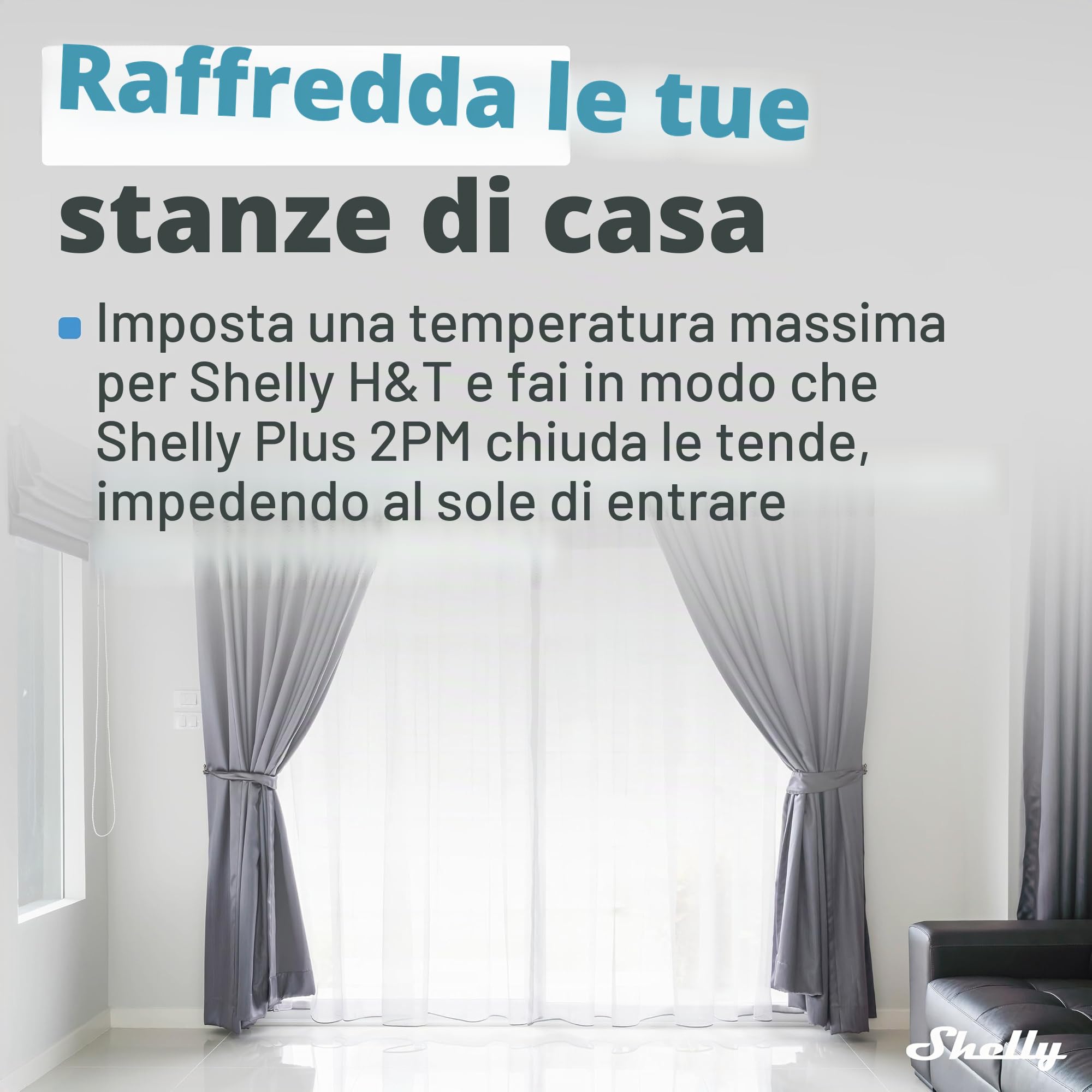 Shelly Plus H&T - Sensore di umidità e temperatura Wi-Fi & Bluetooth, Termometro e Igrometro, Casa intelligente, Compatible con Alexa e Google home, App iOS Android