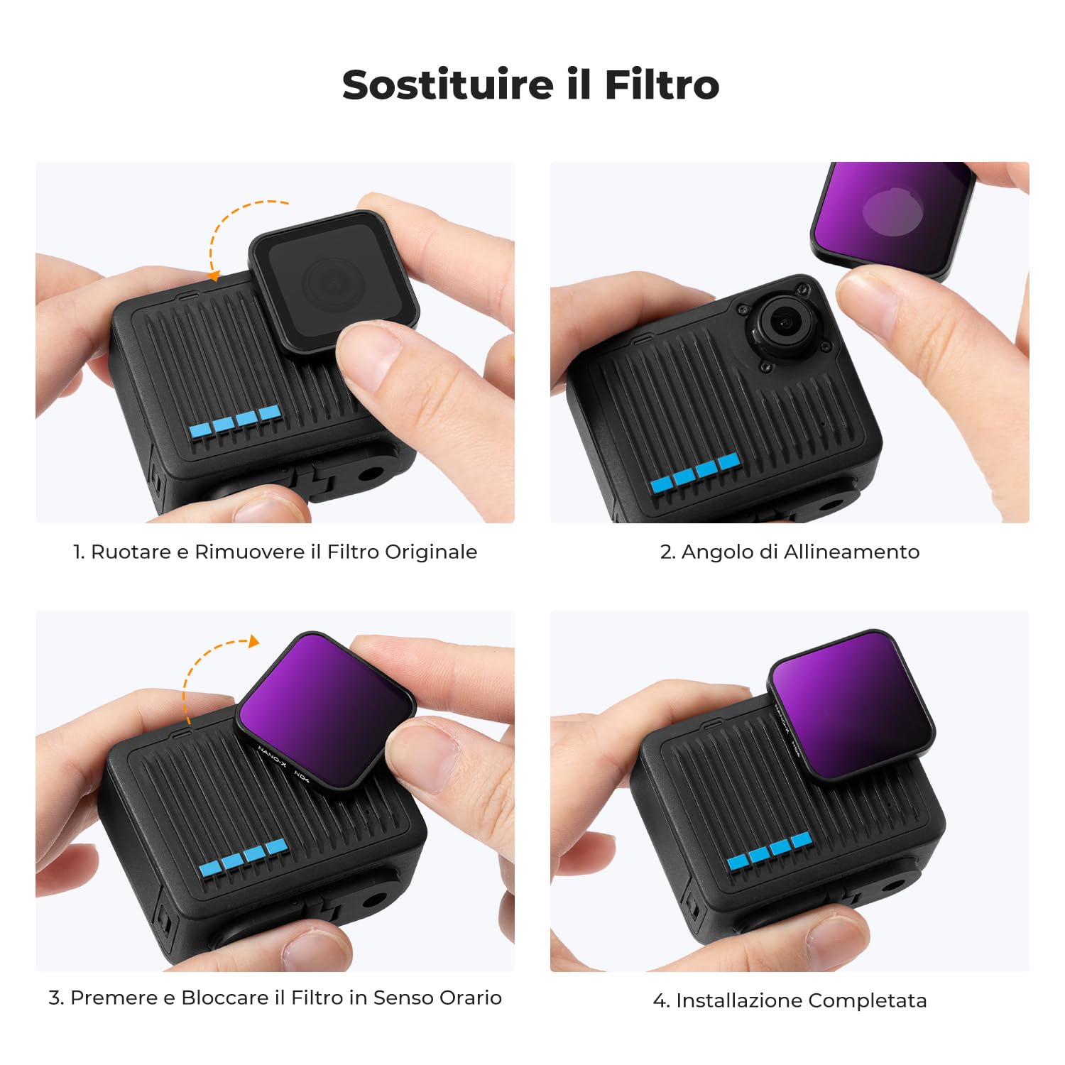 K&F CONCEPT Filtro CPL Compatibile con GoPro Hero 4K, Filtro Polarizzatore Circolare con 28 Strati di Rivestimento Nano, Fotocamera di Azione Accessori K&F CONCEPT Filtro CPL Compatibile con GoPro Hero 4K, Filtro Polarizzatore Circolare con 28 Strati di Rivestimento Nano, Fotocamera di Azione Accessori