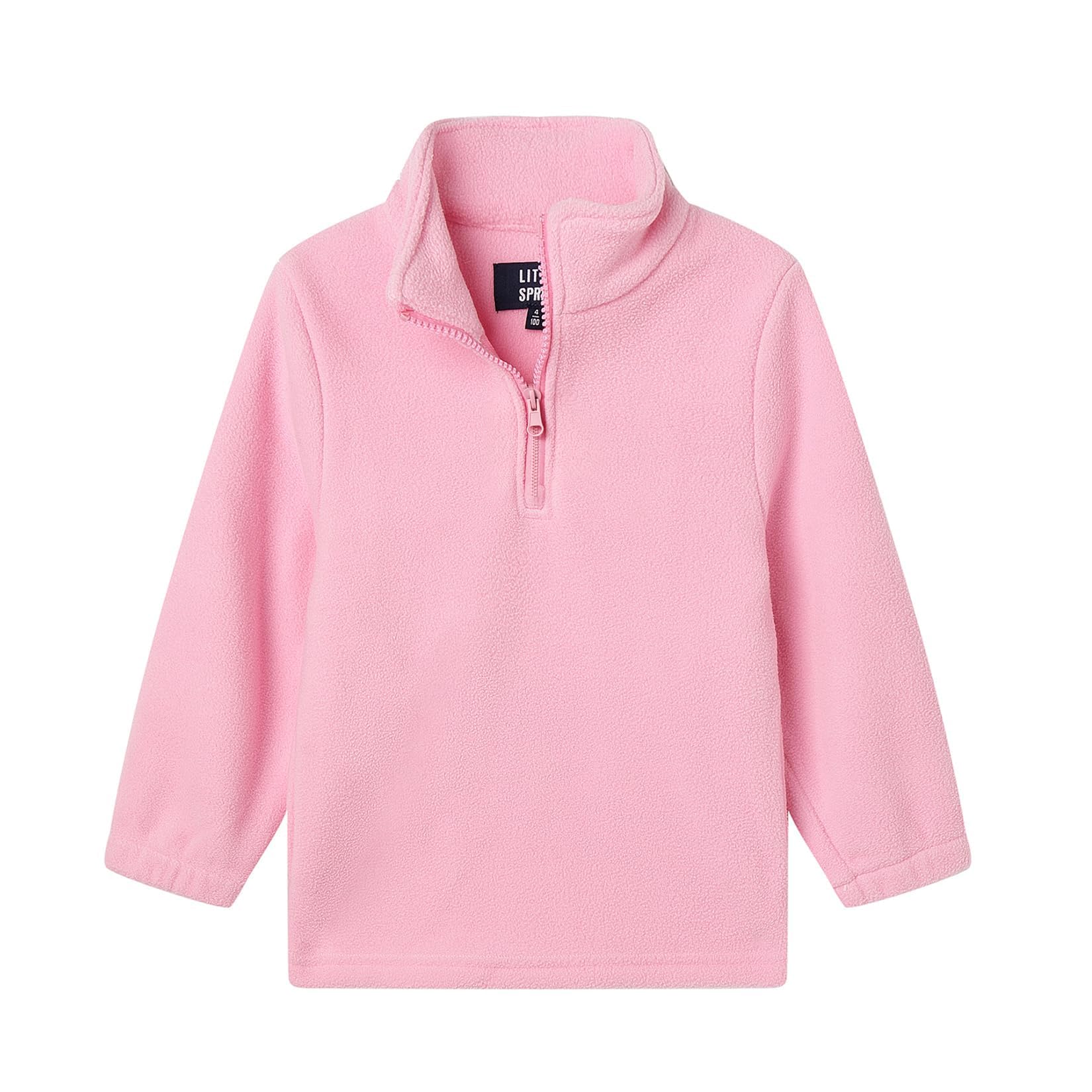 LittleSpring Kids Neutral Polar Fleece Jackets Quarter-Zip Pullover with Elastic Cuffs