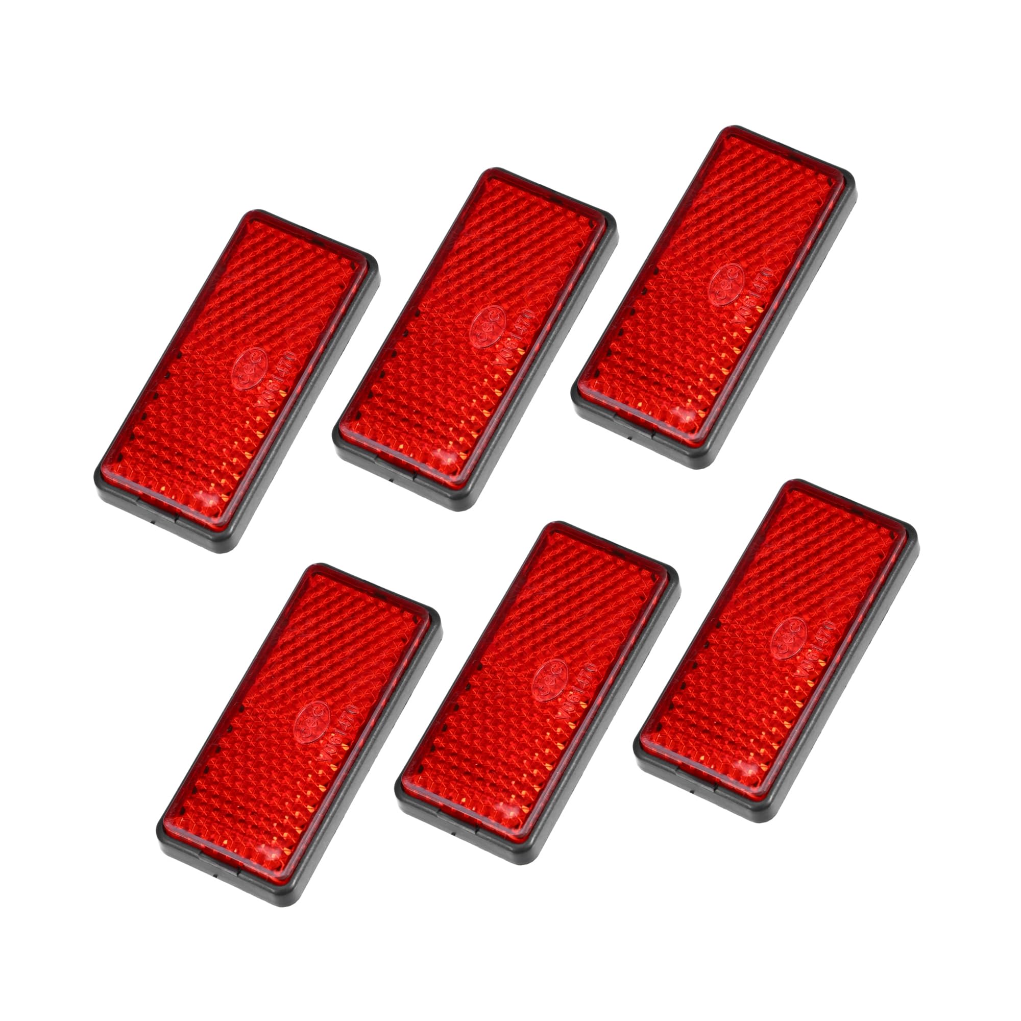 6 Pcs Rectangular Stick-on Safety Spoke Reflective Self Adhesive Reflector for Gate Posts Cars Trailer Motorcycle Trucks Boat