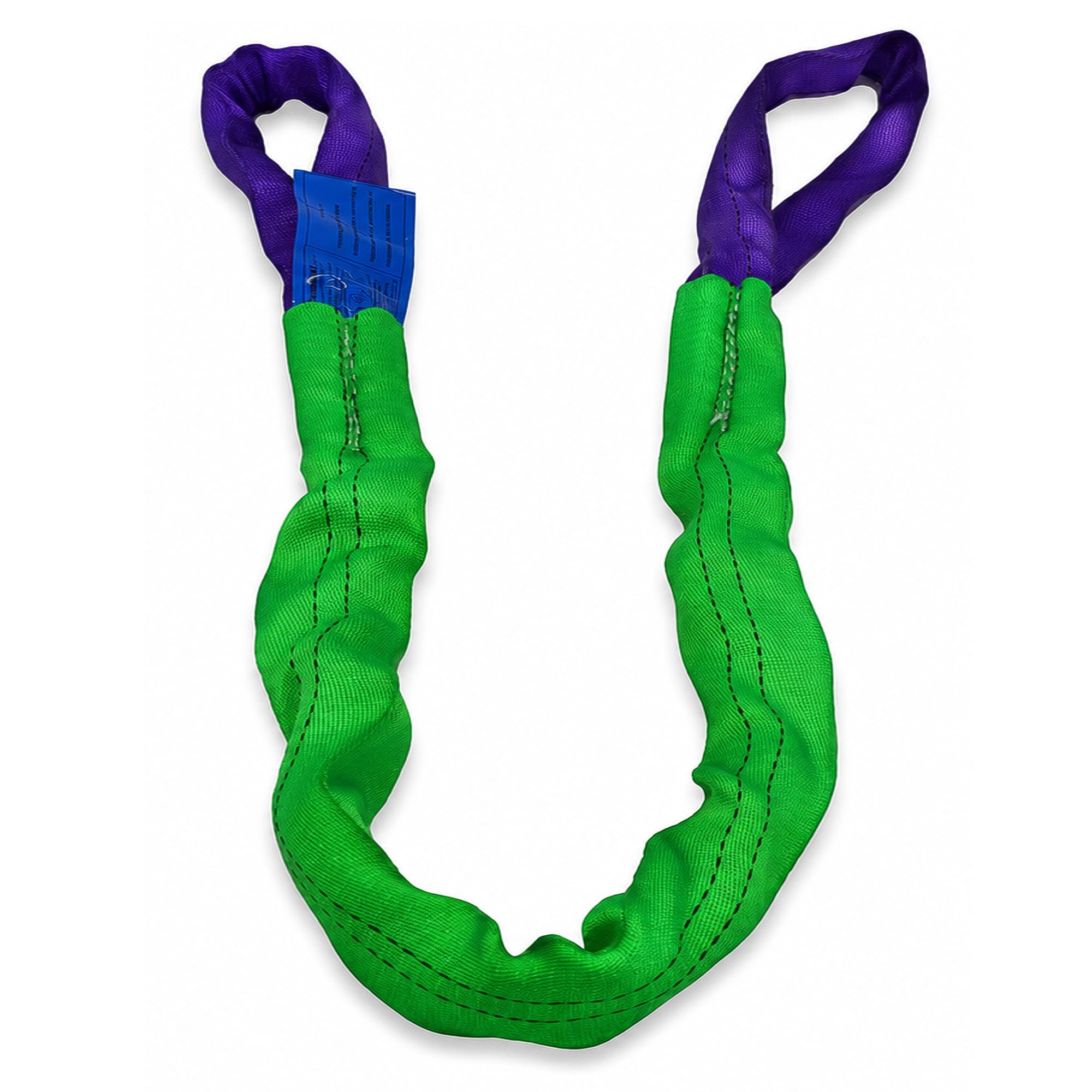 Sangles de Levage 5,1 cm x 2,4 m en Polyester Ultra-résistant - 1 995,8 kg - Tour de Cou 1 596,6 kg - Panier de 3 991,6 kg (Vert/Violet)