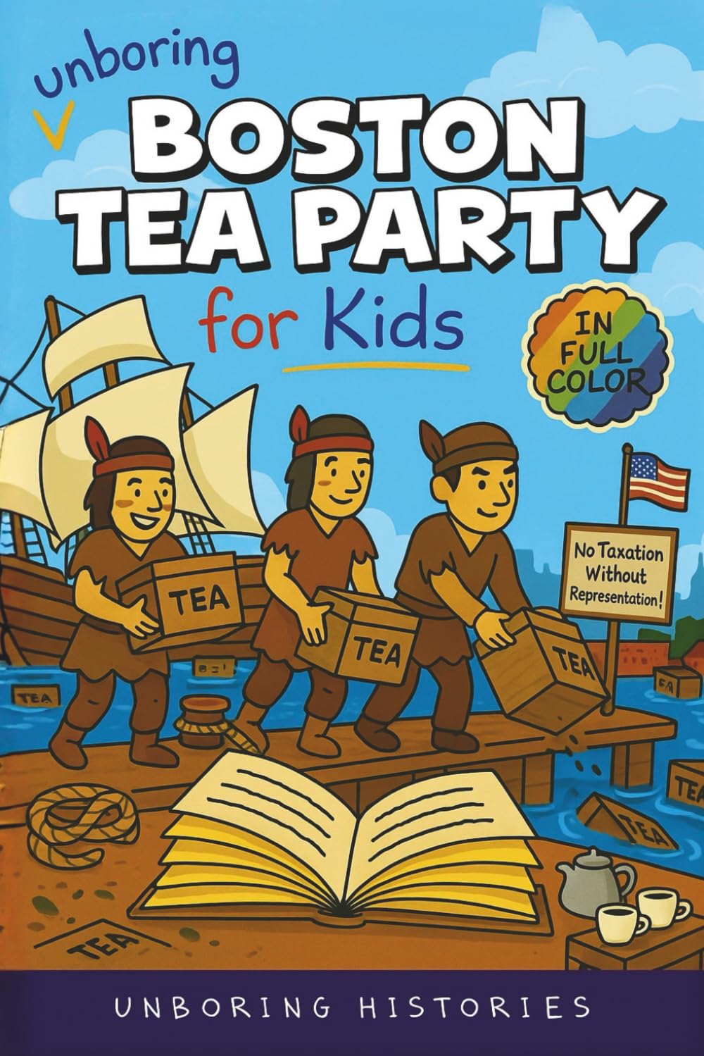 Unboring Boston Tea Party for Kids: Funny, Interesting, Concise Guide to Angry Colonists, a Lot of Tea, and Some Clever Disguises You Won’t Believe ... History for Kids with Full Colored Pictures)