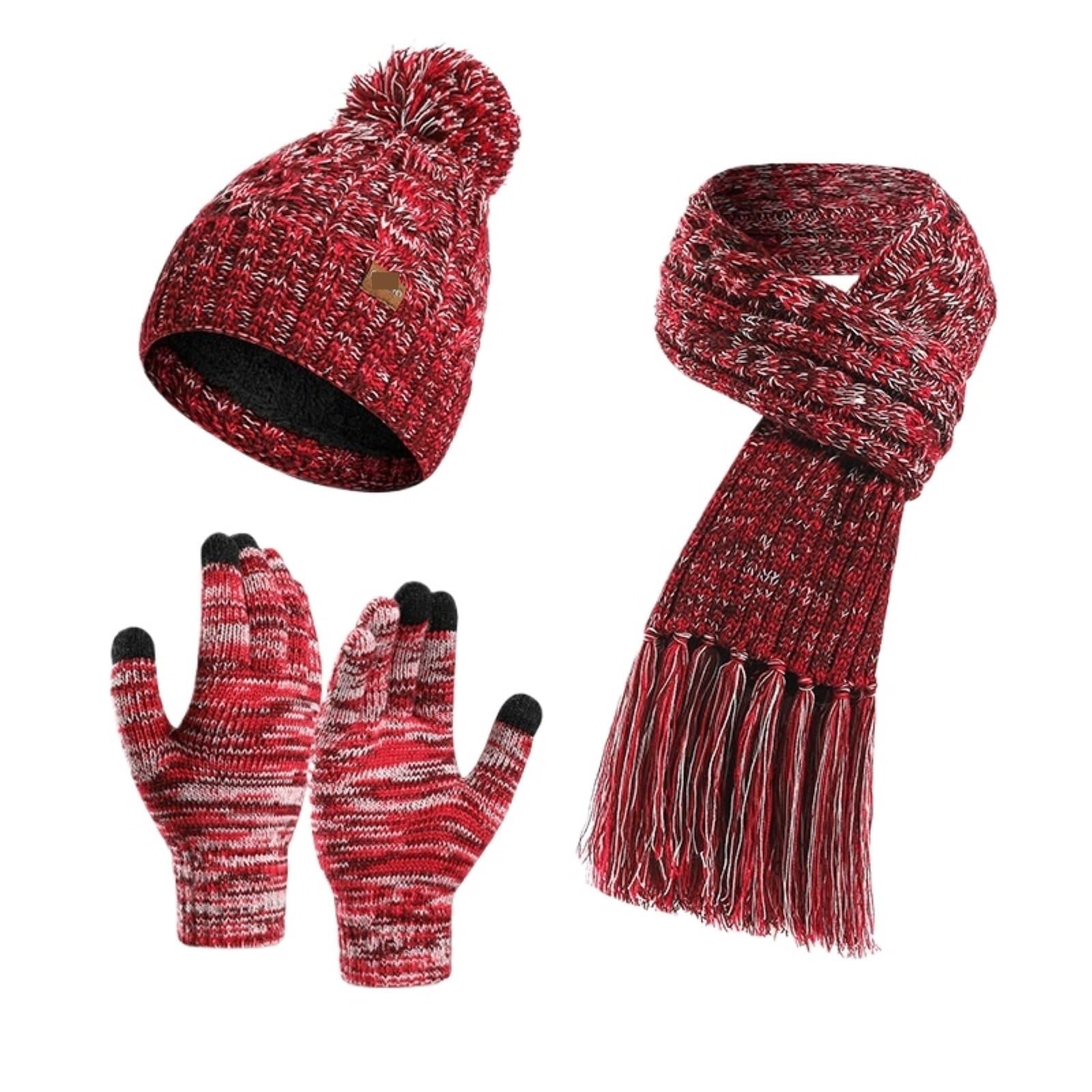 Set Cappello Sciarpa E Guanti Un Completo Invernale Composto Da Tre Pezzi: Cappello, Sciarpa E Guanti Morbido Termico