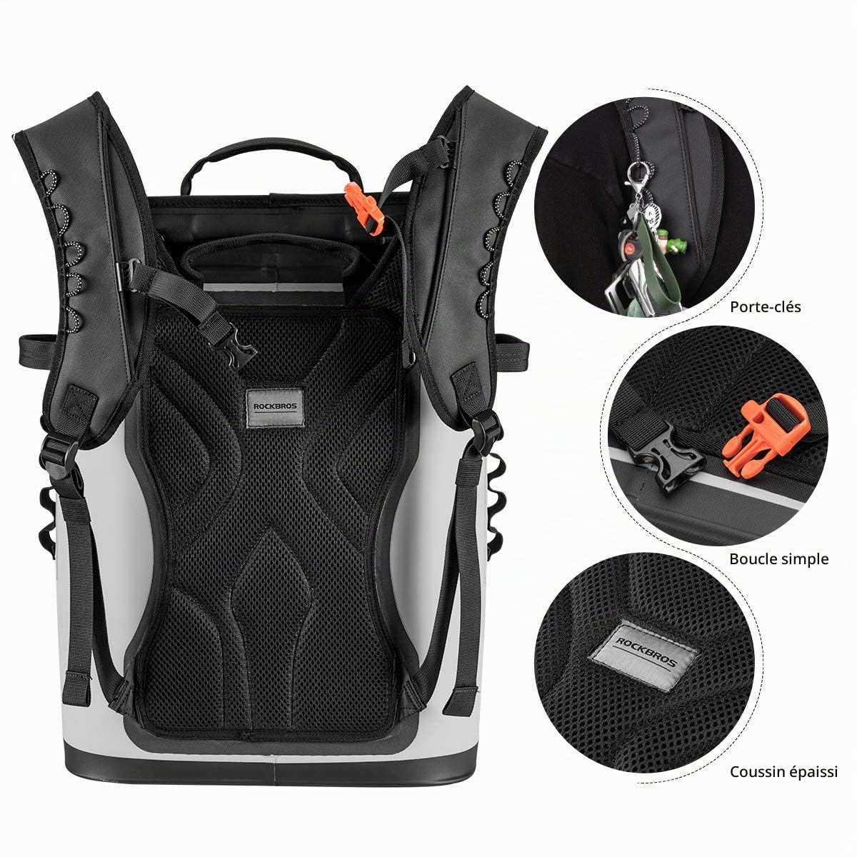 ROCKBROS Sac Glacière 20L 22L Sac à Dos Sac à Main Isotherme Rigide Portable Frigo Plus de 48 Heures de Refroidissement Garder Boisson Froid pour Camping Pêche Randonnée Pique-nique Parc Été Gris Vert