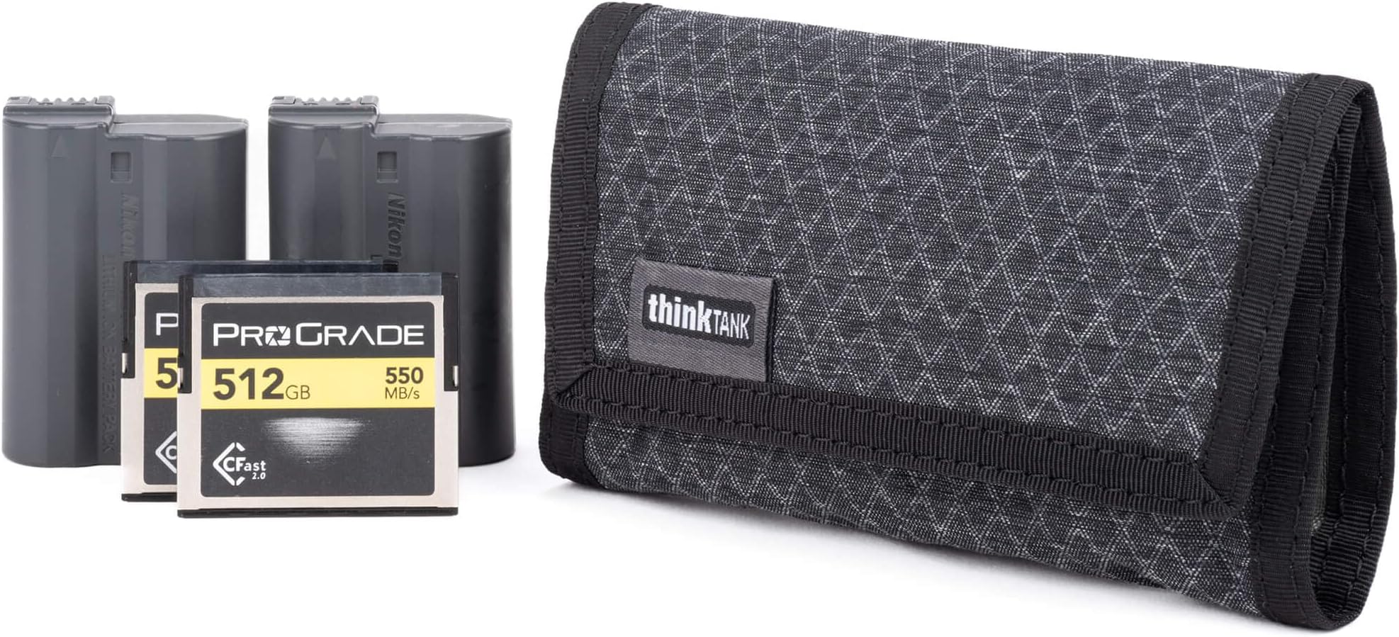Think Tank Memory Card and Battery Wallet, Holds 2 CF or 4 SD Memory Cards (Black Slate)
