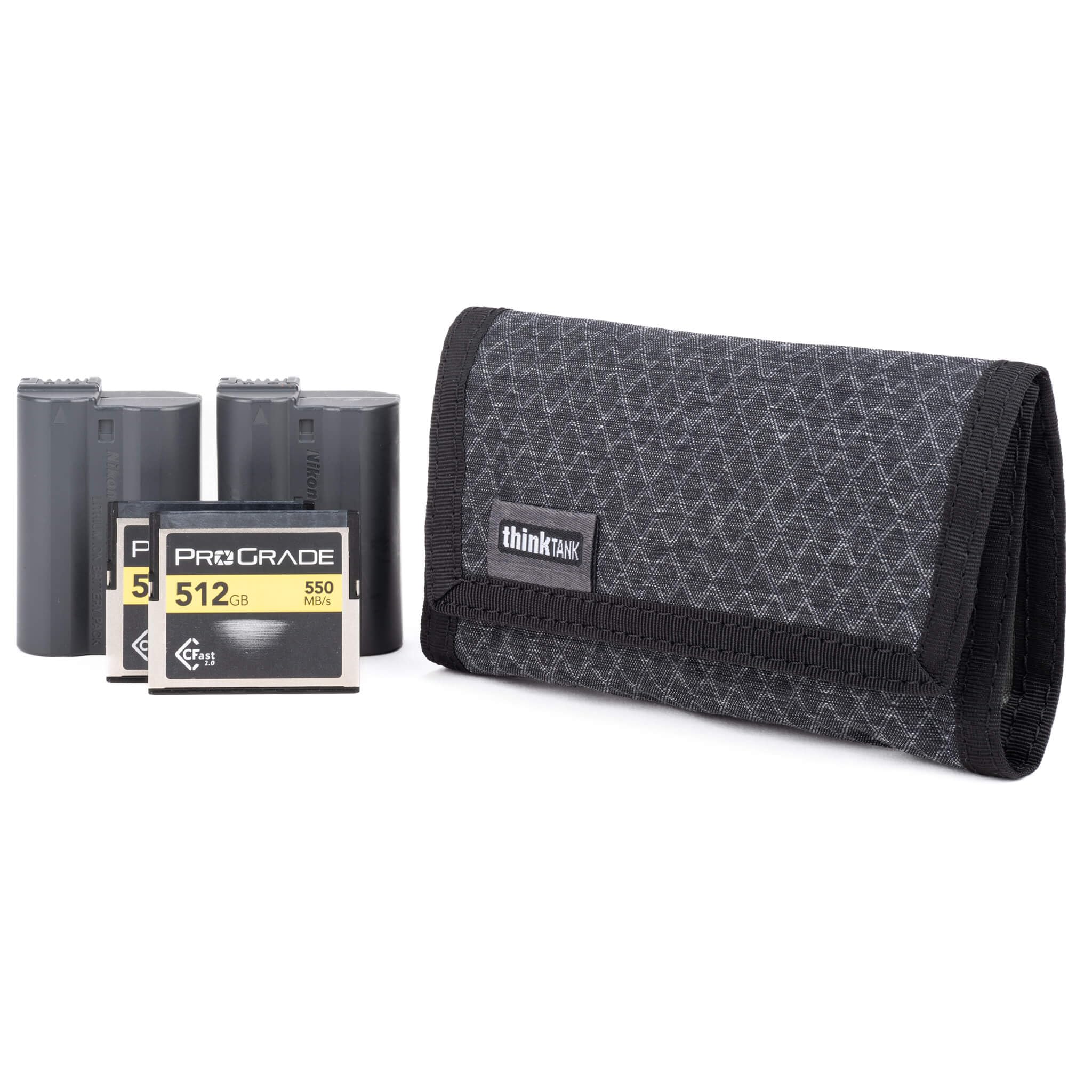 Think Tank Memory Card and Battery Wallet, Holds 2 CF or 4 SD Memory Cards (Black Slate)