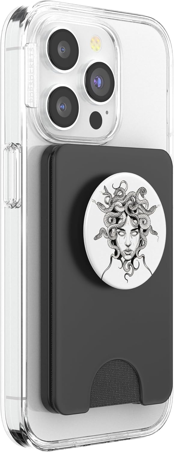 Medusa Blackwork Greek Mythology PopSockets PopWallet for MagSafe