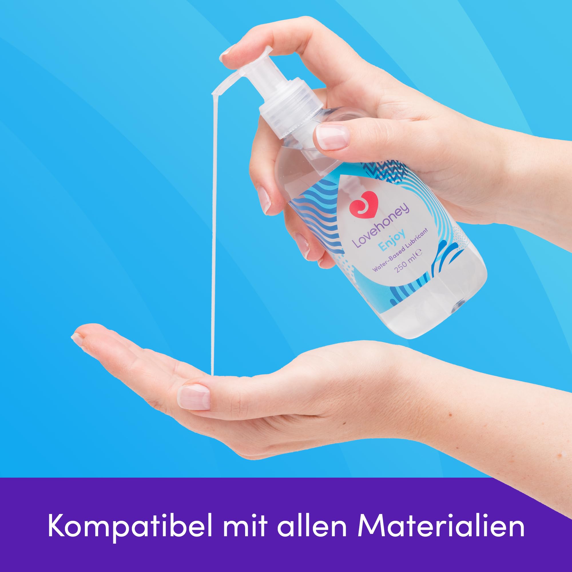 We-Vibe Wand 2 – kabelloser Massagestab mit App-Steuerung, 10 Intensitätsstufen, wasserdicht, wiederaufladbar, zusammen mit dem Enjoy Sanftes Gleitgel auf Wasserbasis von Lovehoney, 250 ml Set