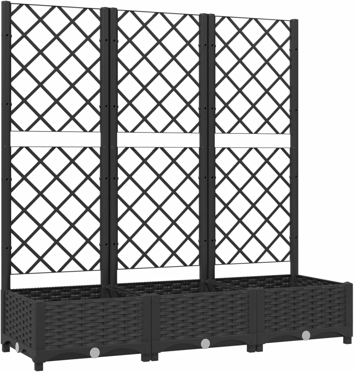 Festnight Pflanzkübel Mit Spalier – Moderner Pflanzkasten Mit Integriertem Rankgitter, 100x43x142 Cm, Wetterfest In Weiß/Anthrazit