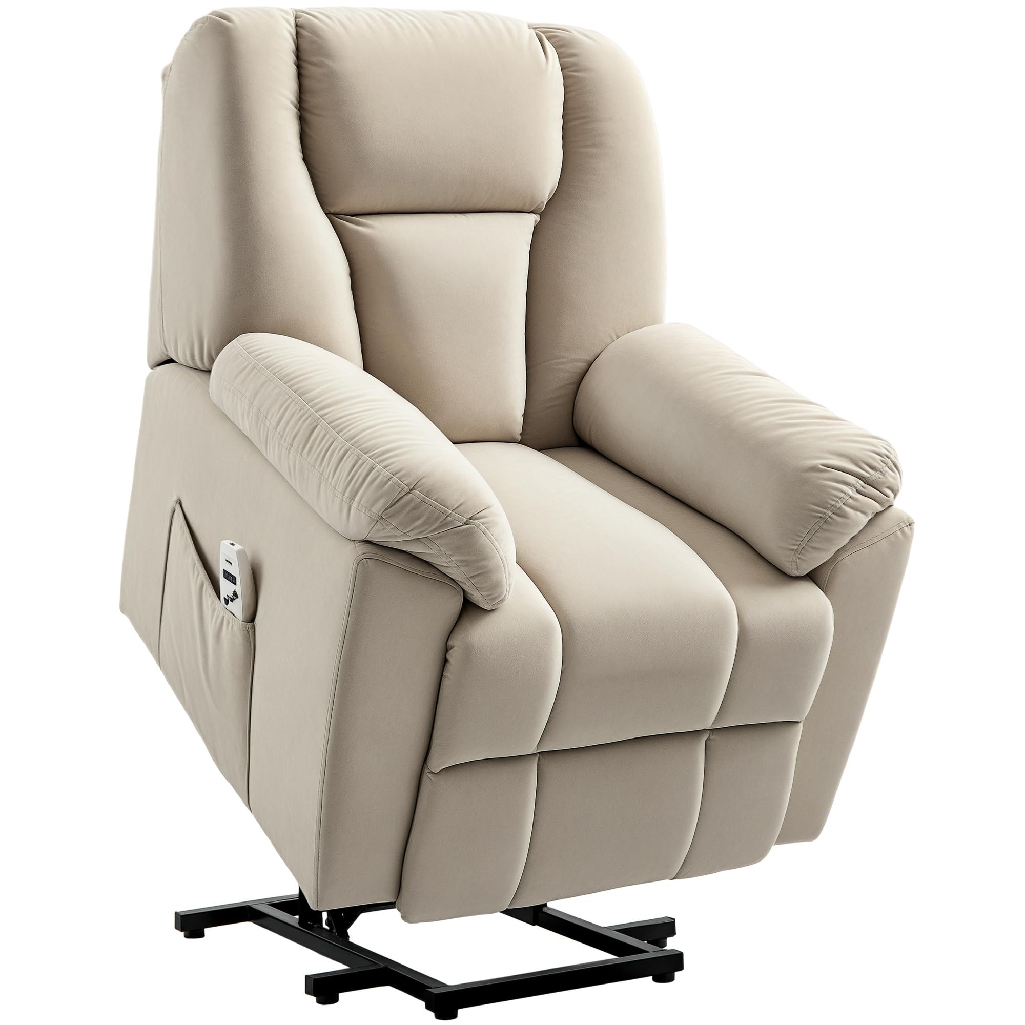 Fauteuil Releveur Électrique HOMCOM - Relax Inclinable Microfibre Beige Avec Télécommande | Confort Max