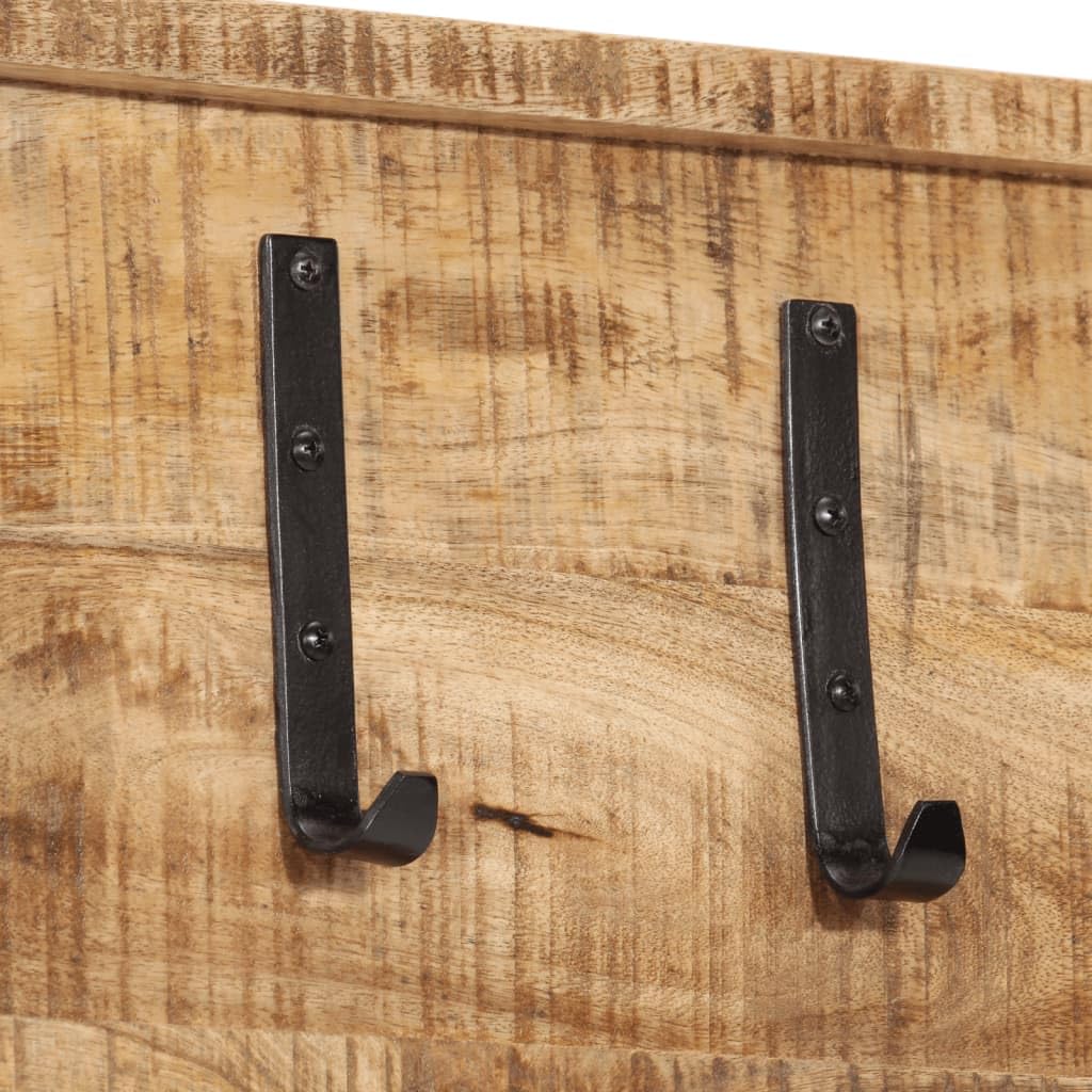 vidaXL Perchero de Pared con 5 Ganchos Madera Maciza de Mango
