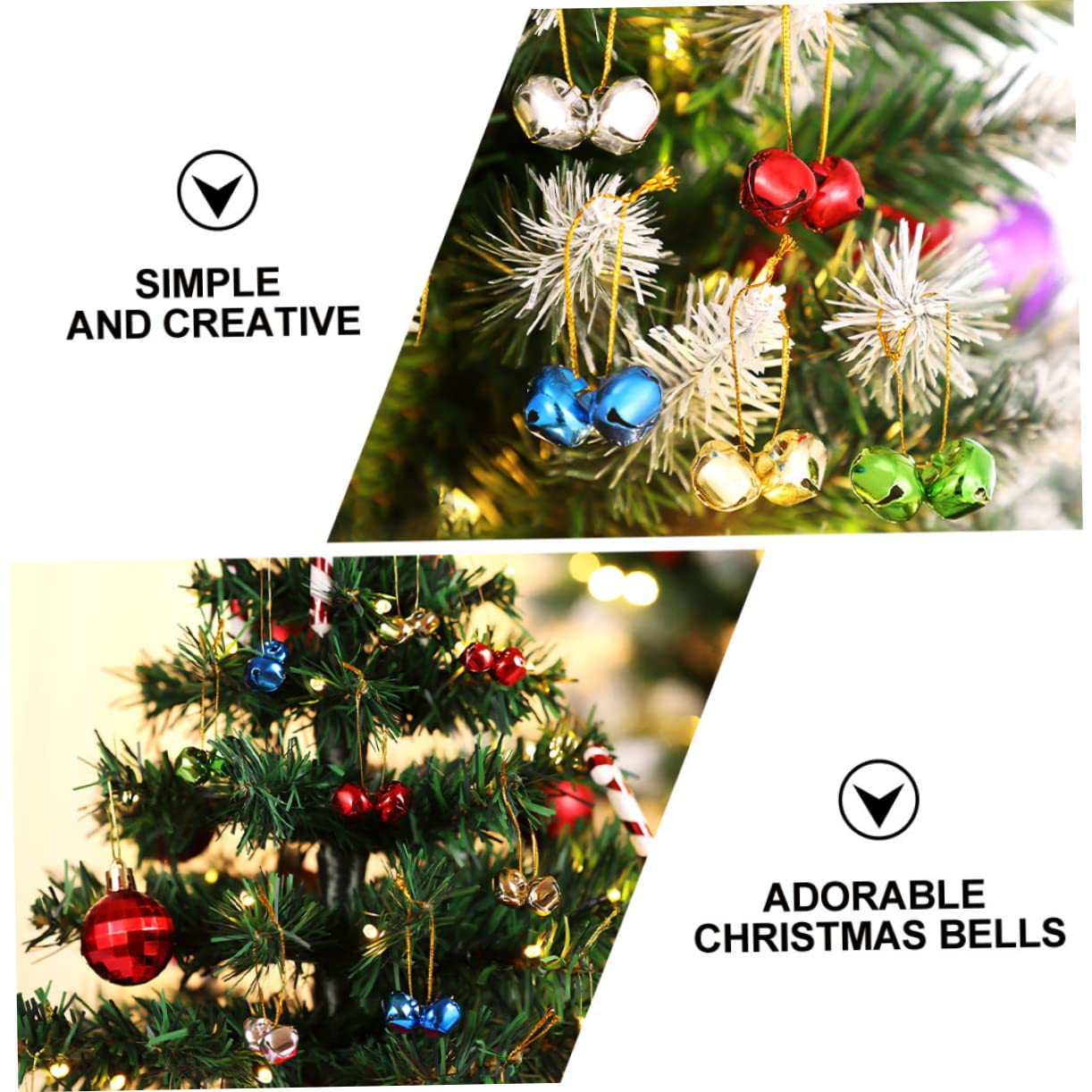 Pequeñas campanas de Navidad, campanas colgantes de Navidad, 200 campanas para manualidades, campanas de Navidad, árbol de Navidad