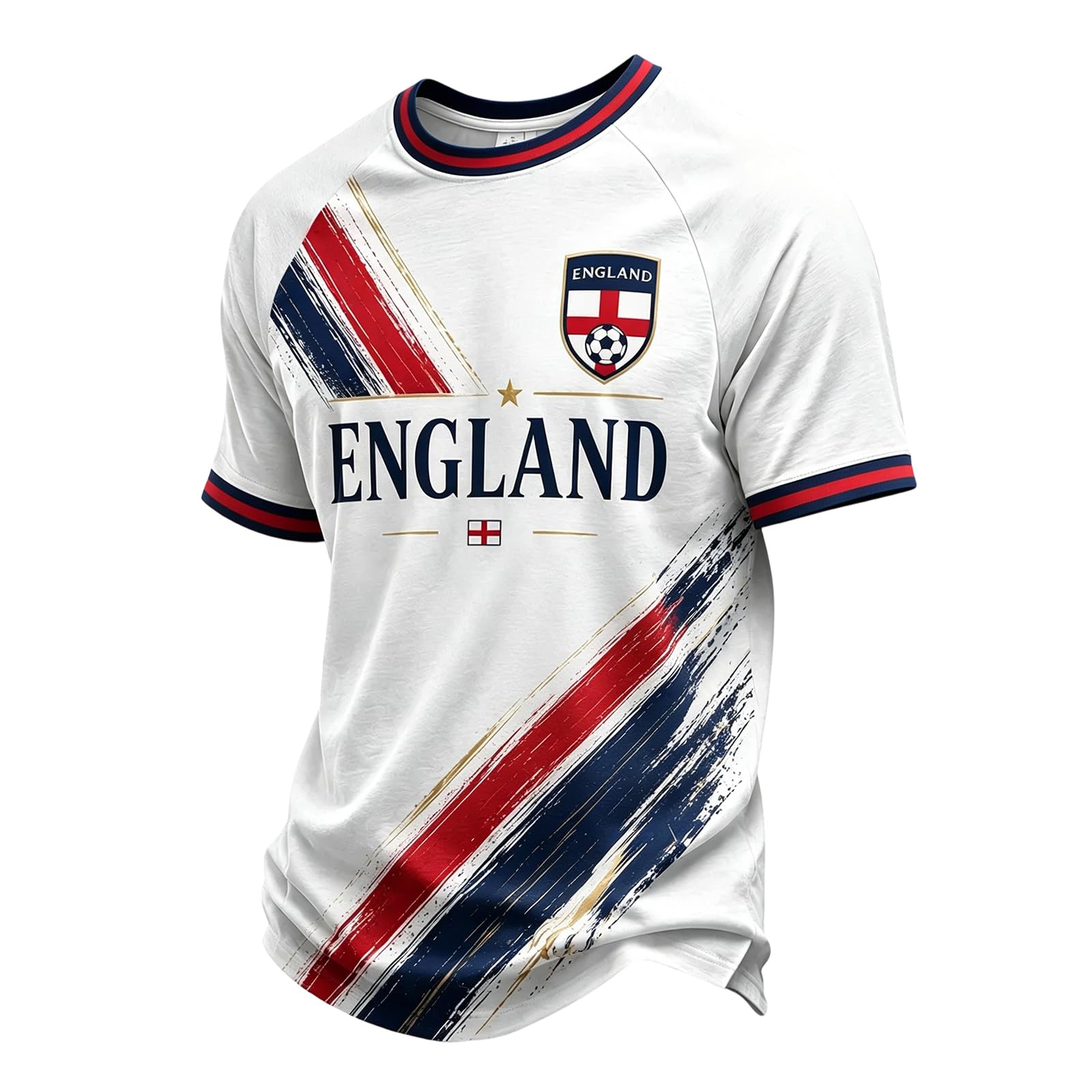 Football Shirts Mens Men's England World Cup Soccer Shirt Breathable Lightweight Short Sleeve Crew Neck Athletic Tops for Supporters and Fans 01-Royal Blue M